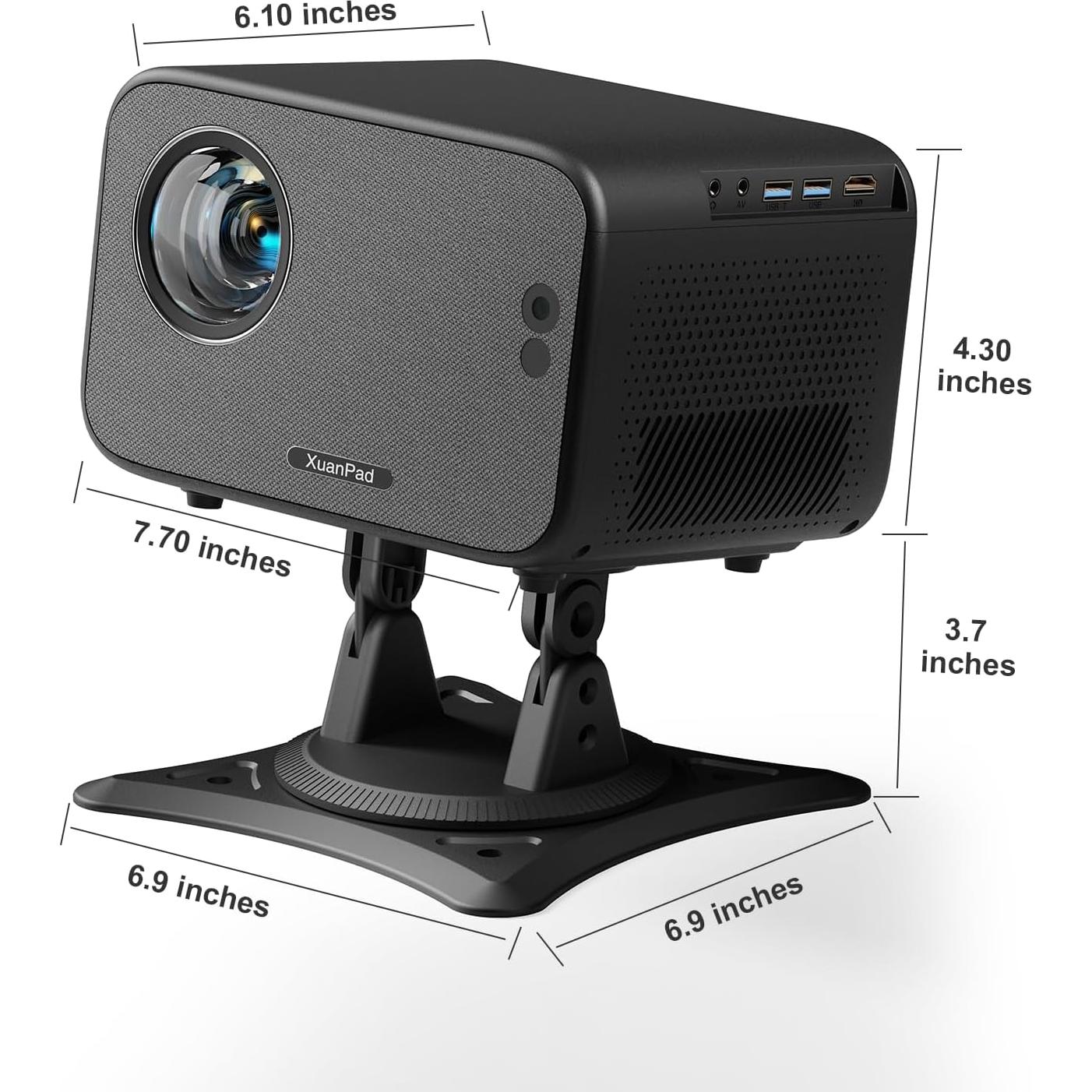 Proyector Portátil XuanPad Full HD 1080P WiFi Bluetooth 4K
