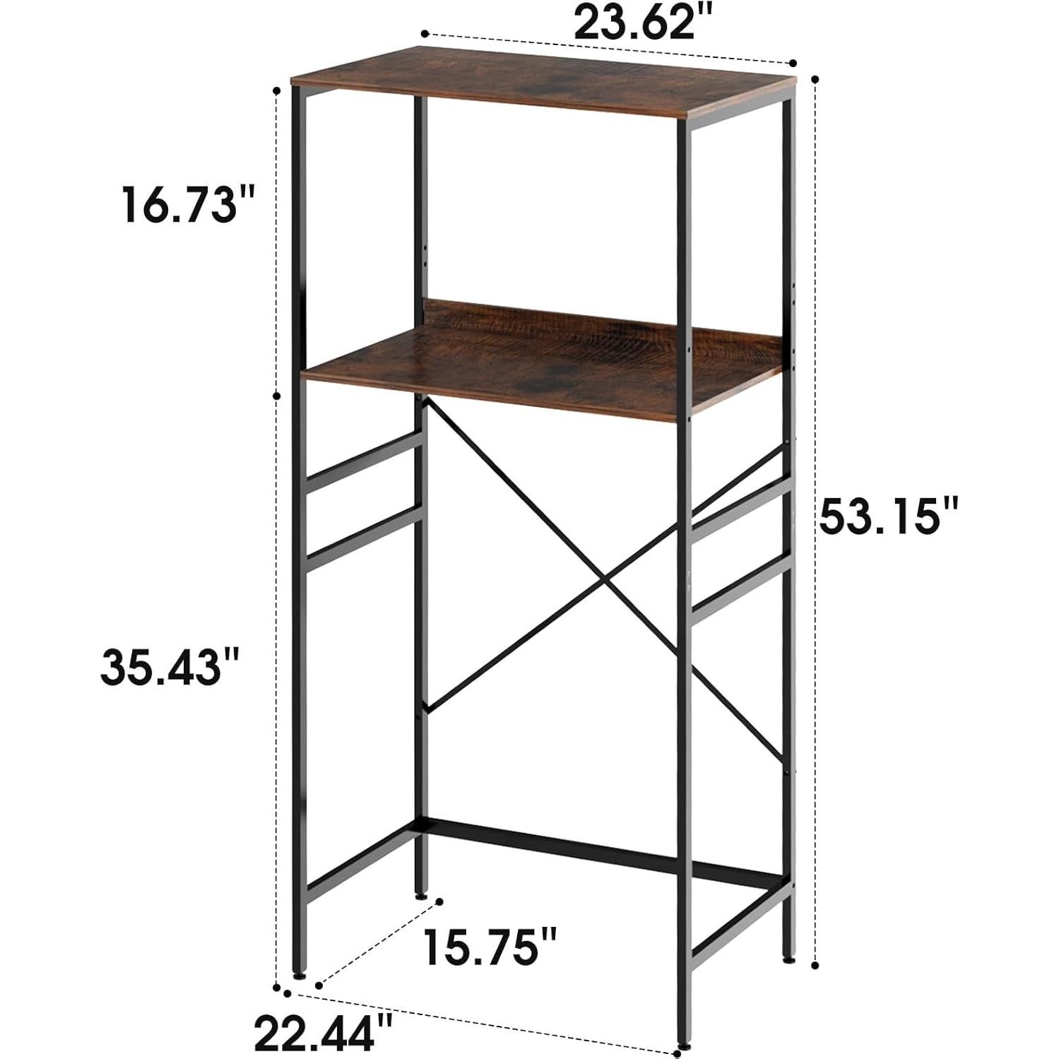 Estante Ajustable para Mini Nevera QieerHior 2 Niveles Marrón
