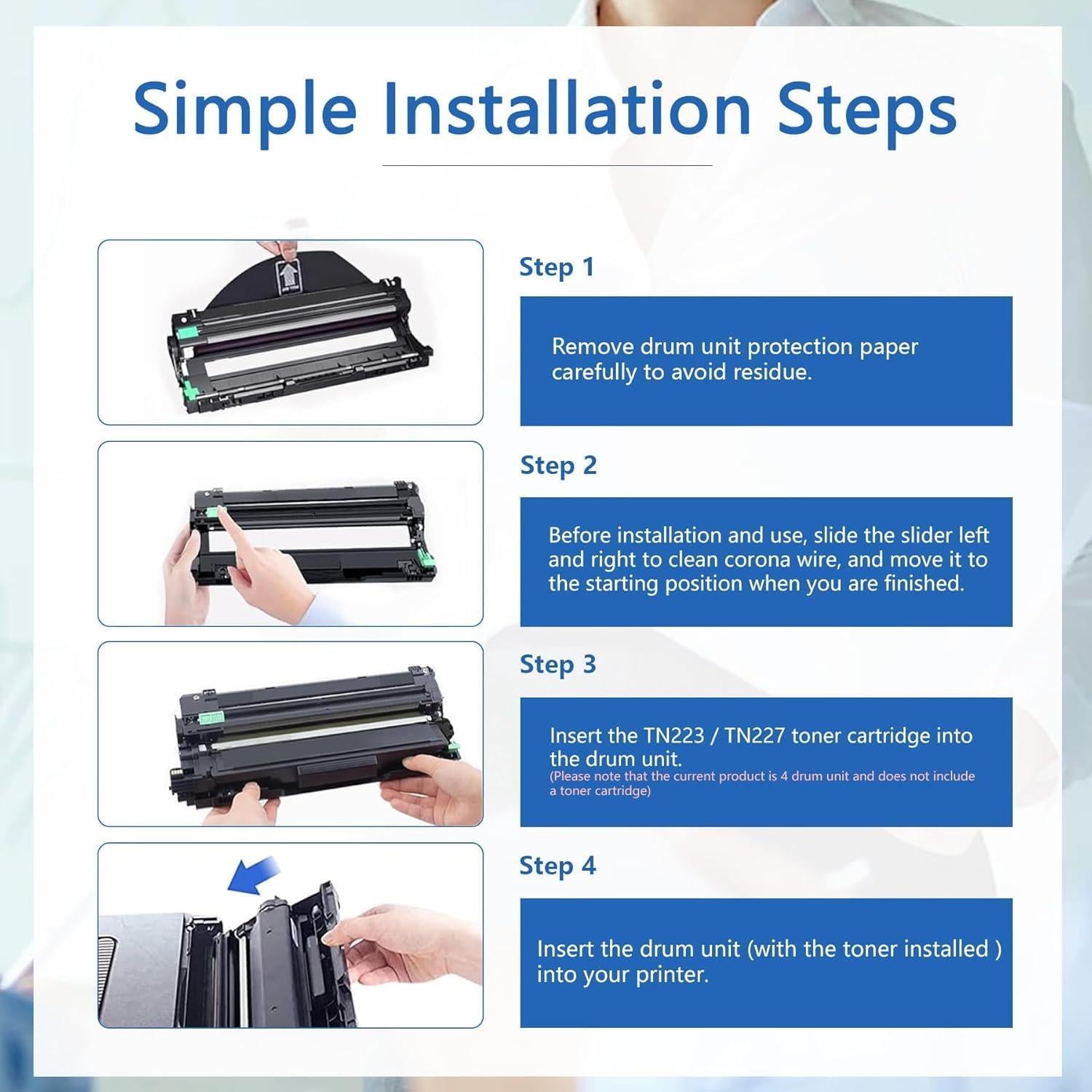 Juego de Unidad de Tambor 4 Pack Brother DR223CL - 1 Negro, 1 Cian, 1 Magenta, 1 Amarillo