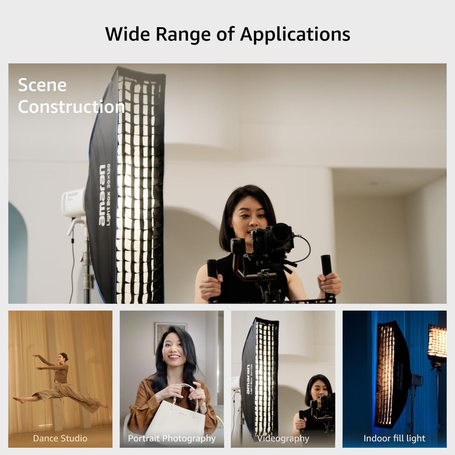 Softbox amaran Light Box 30x120cm con Montura Bowens