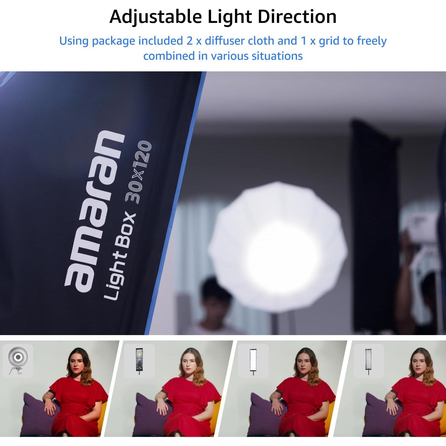 Softbox amaran Light Box 30x120cm con Montura Bowens