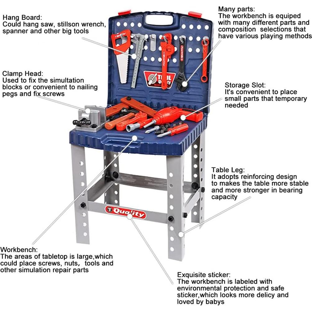Banco de Trabajo de Juguete Liberty Imports 68 Piezas