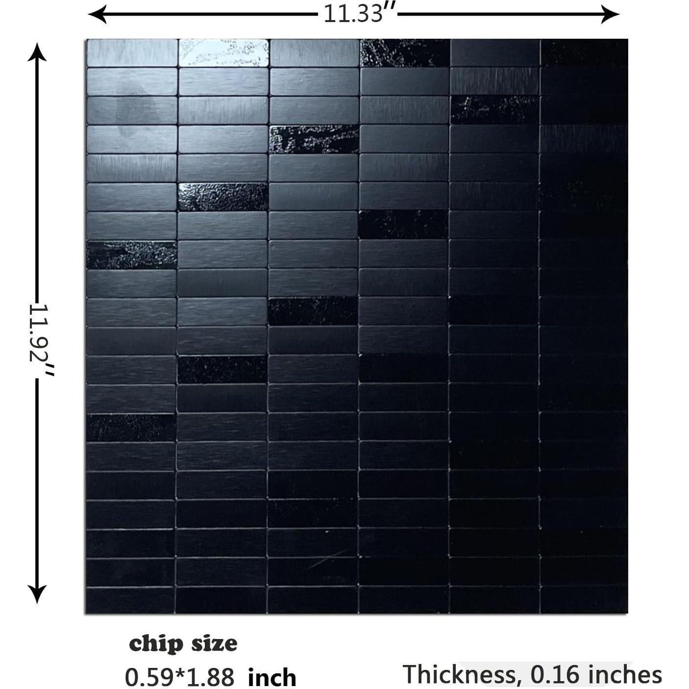 Azulejo Autoadhesivo XUANINY 28.8x30.2 cm Negro Cepillado