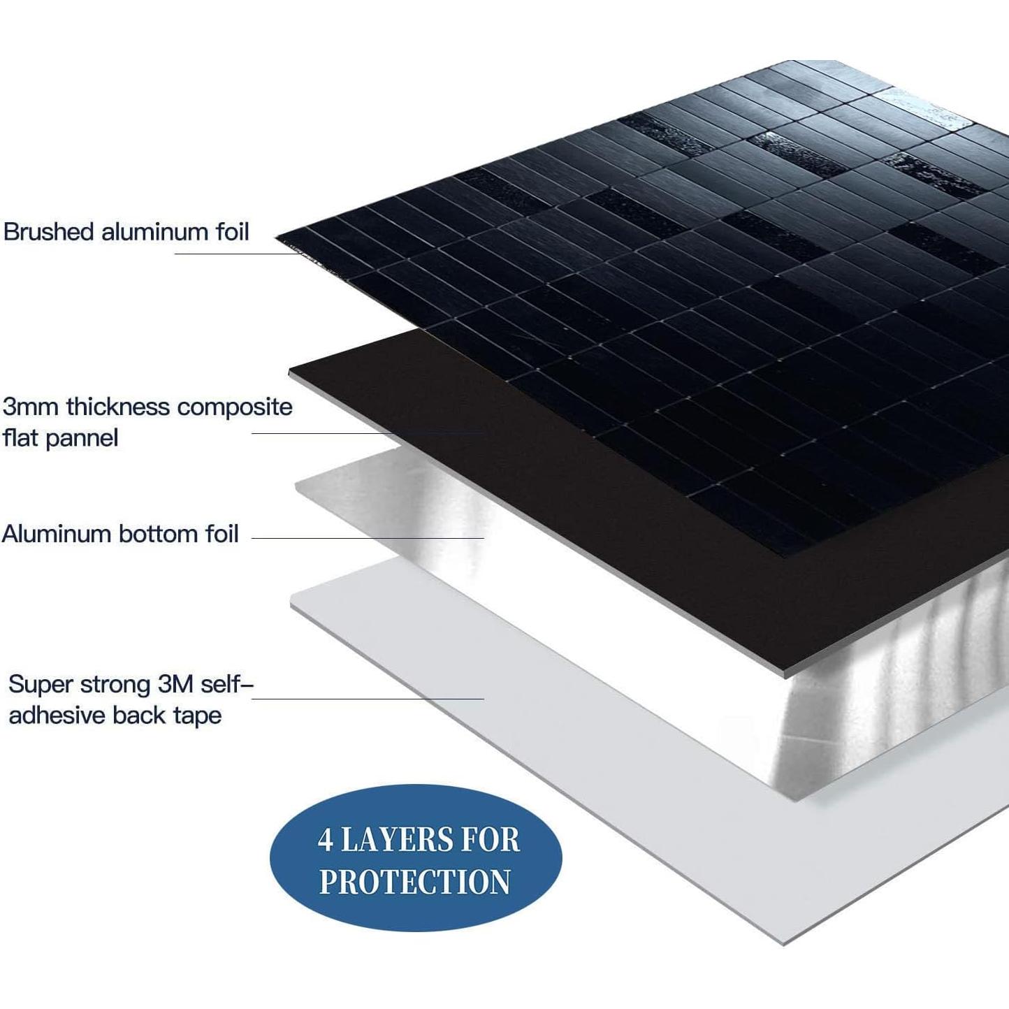 Azulejo Autoadhesivo XUANINY 28.8x30.2 cm Negro Cepillado