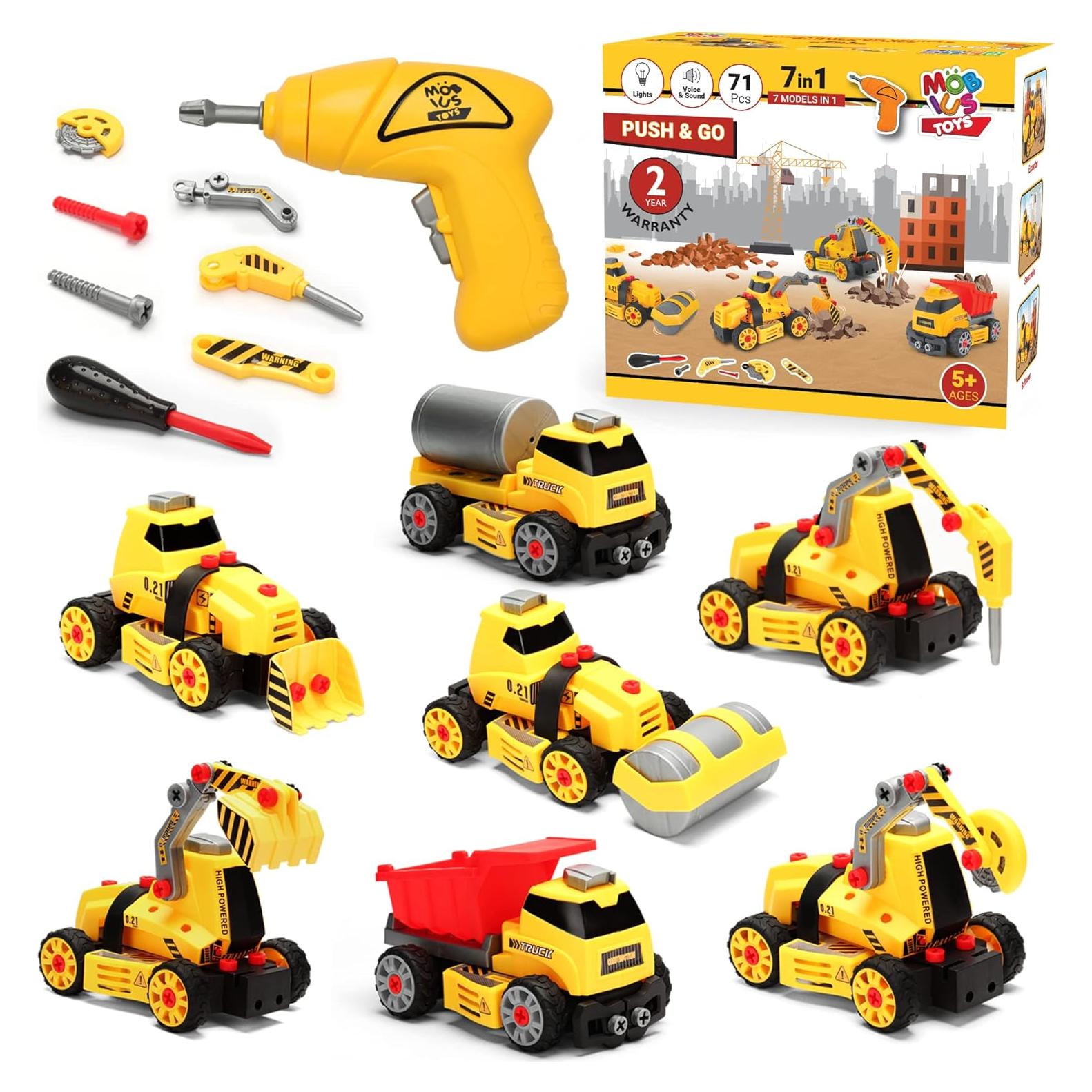 MOBIUS Toys 7 en 1 Camión Desarmable con Luces y Sonidos