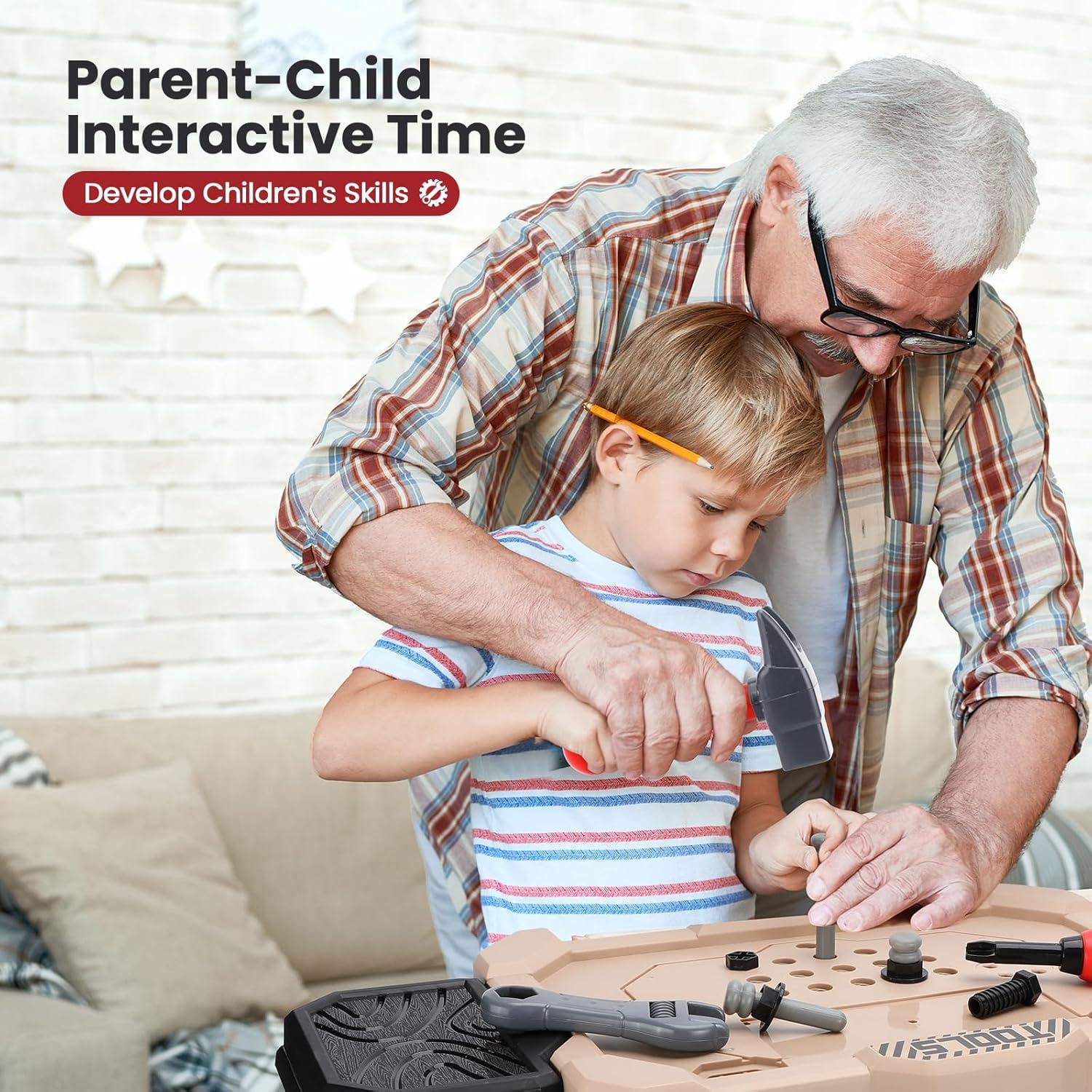 Banco de herramientas para niños Senekoy con 78 piezas