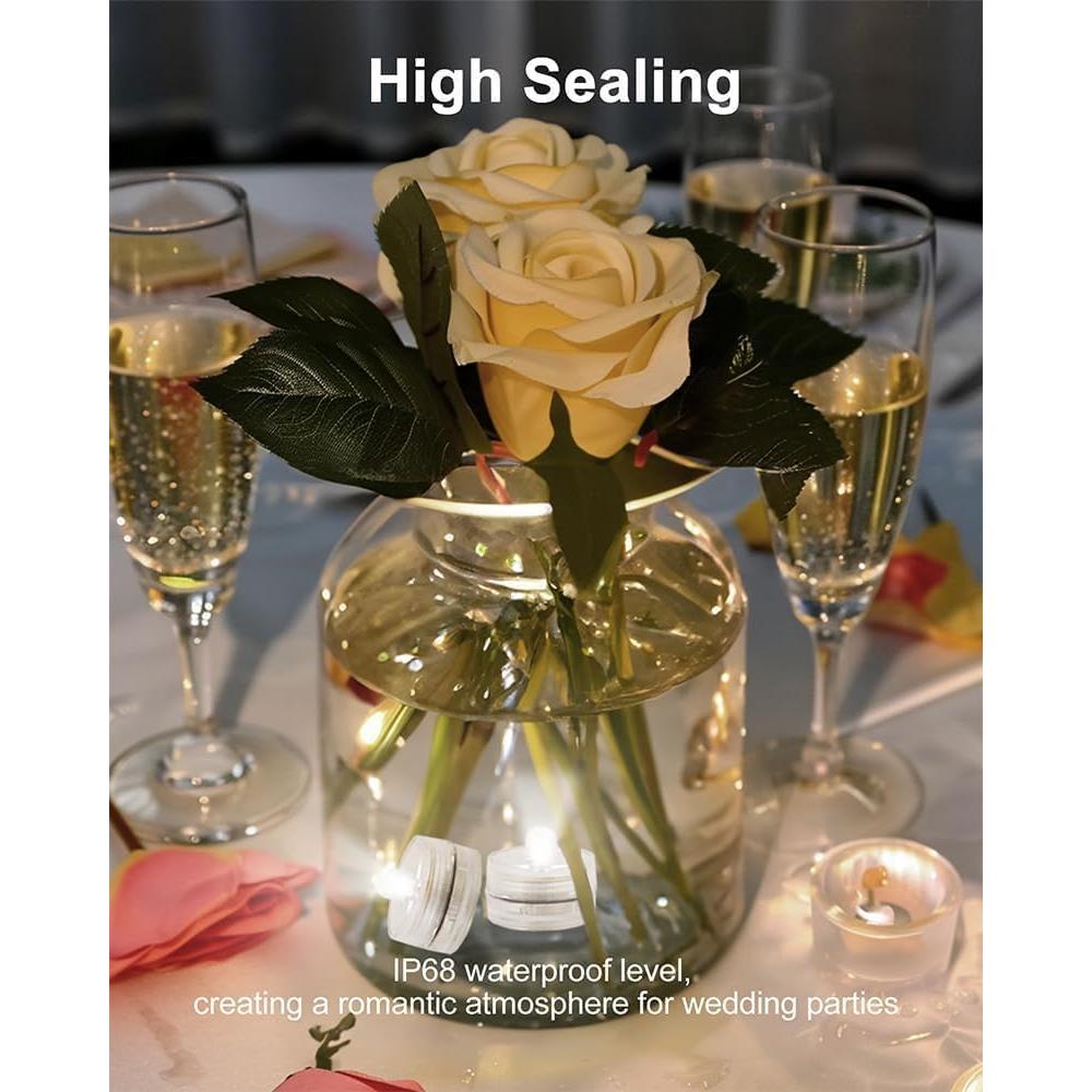 Luces LED Sumergibles SHYMERY, 12 Piezas, 48 Horas Luz Blanca