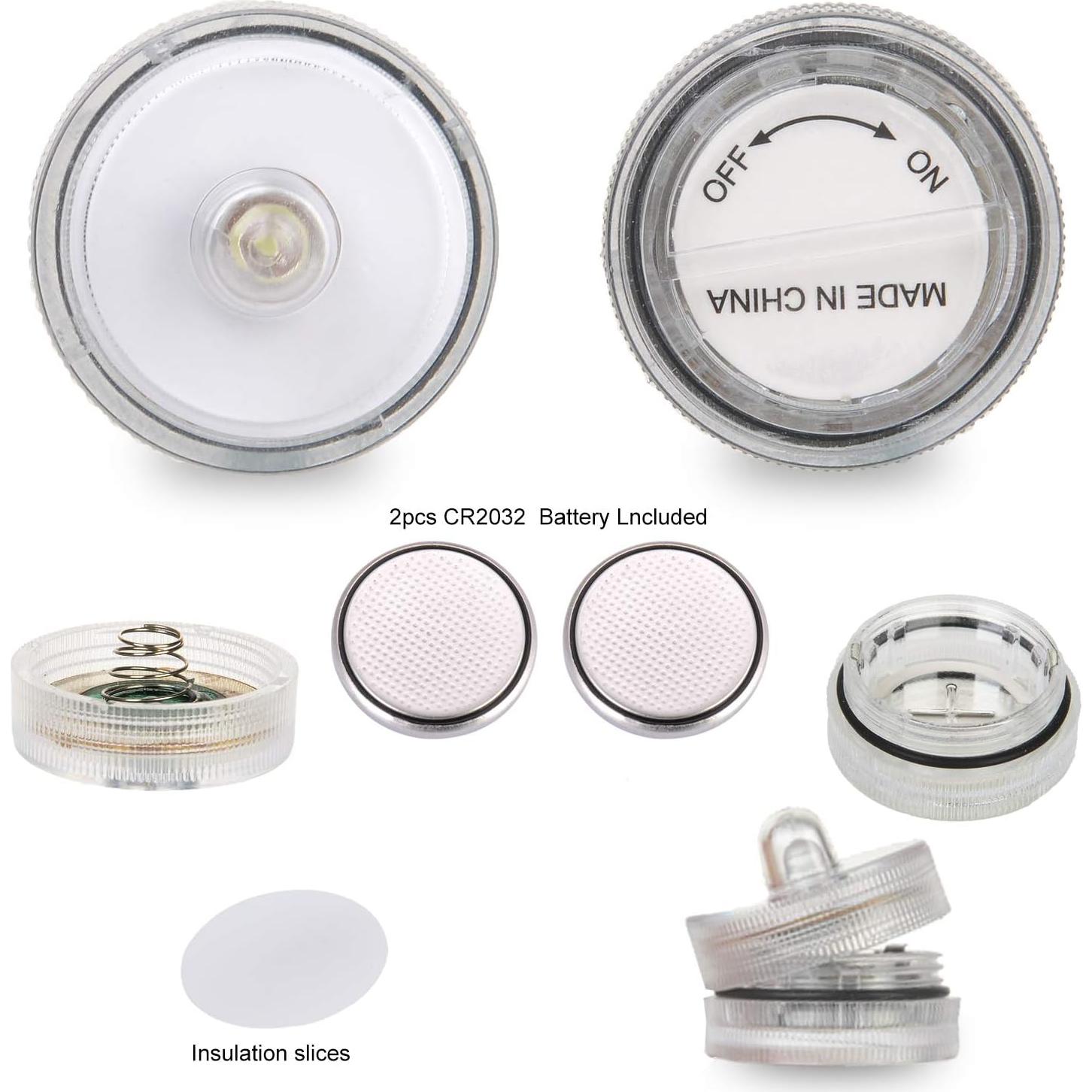 Luces LED Sumergibles SHYMERY, 12 Piezas, 48 Horas Luz Blanca