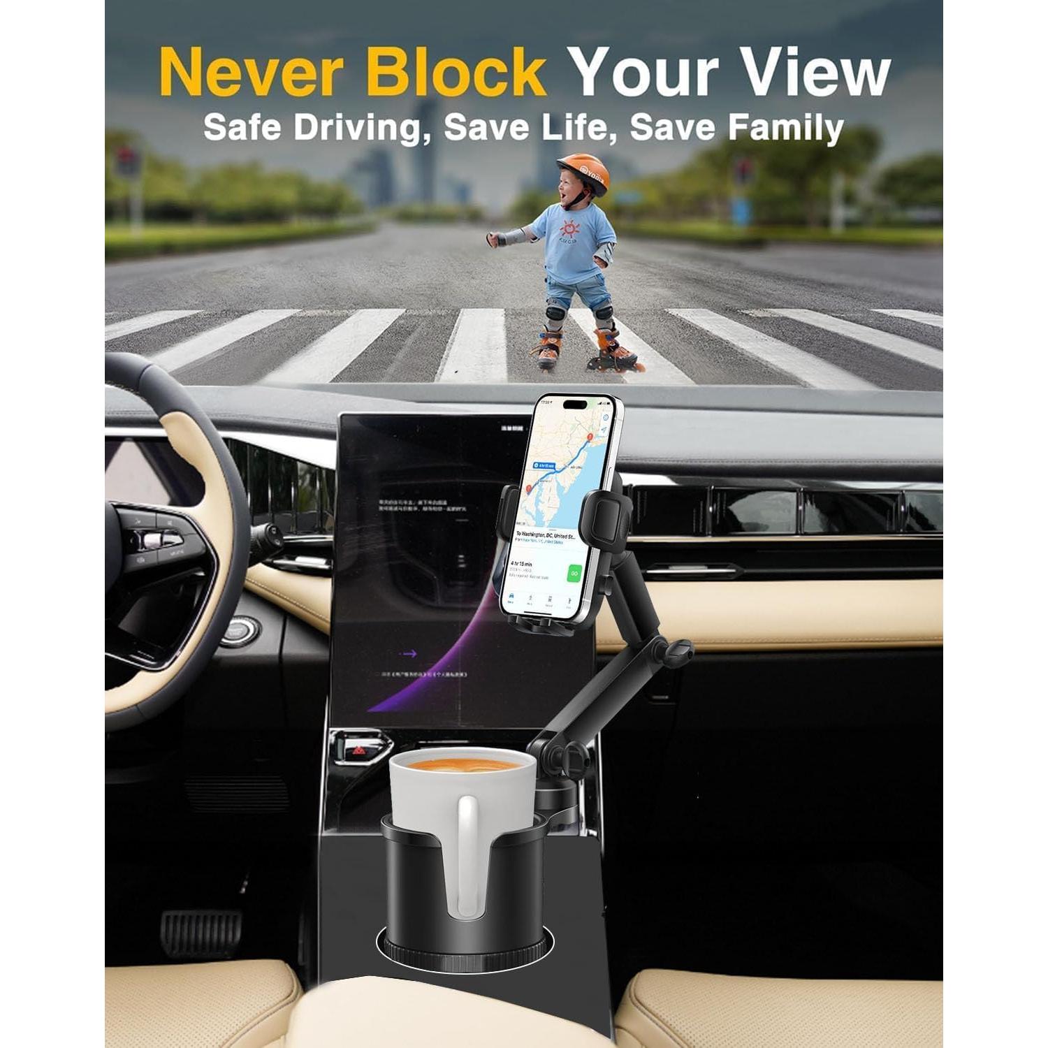 Soporte de taza para teléfono Easkkty ajustable 2 en 1