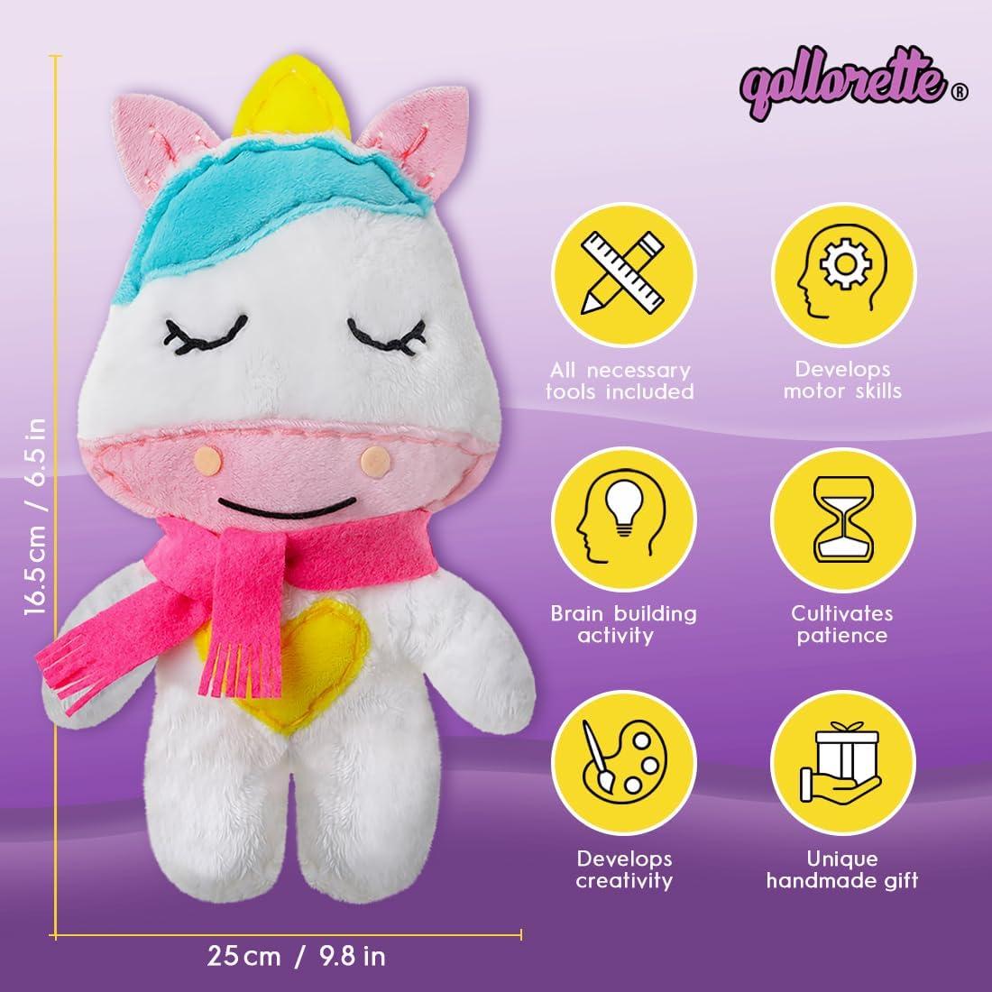 Kit de Costura Qollorette Unicornio para Niños - Manualidades