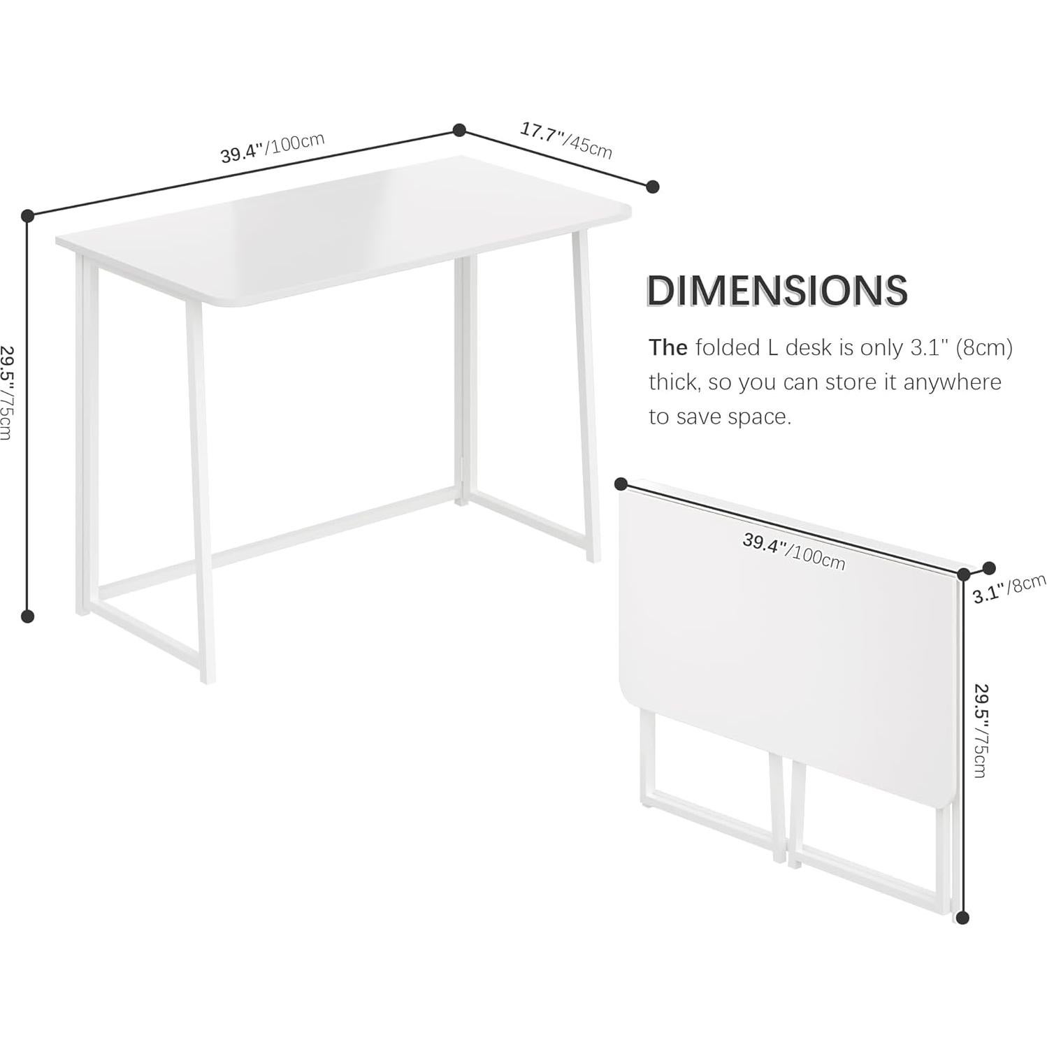 Escritorio Plegable 4NM DD002-XZ Blanco 100.3x45 cm