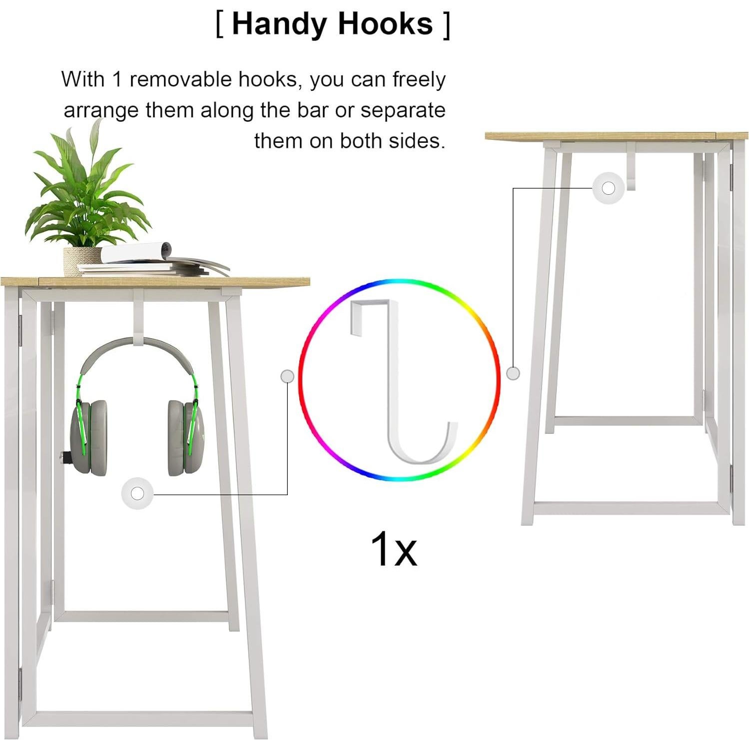 Escritorio Plegable 4NM DD002-XZ Natural y Blanco 80x45 cm