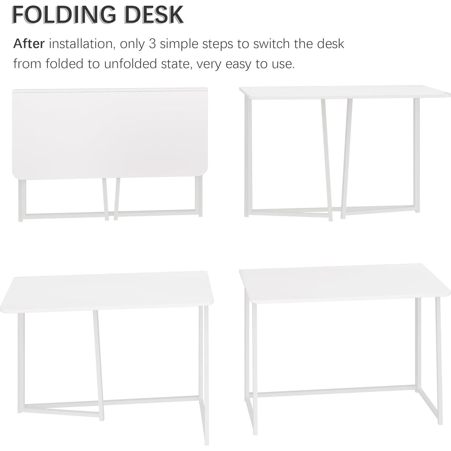 Escritorio Plegable 4NM DD002-XZ Blanco 100x45 cm Minimalista