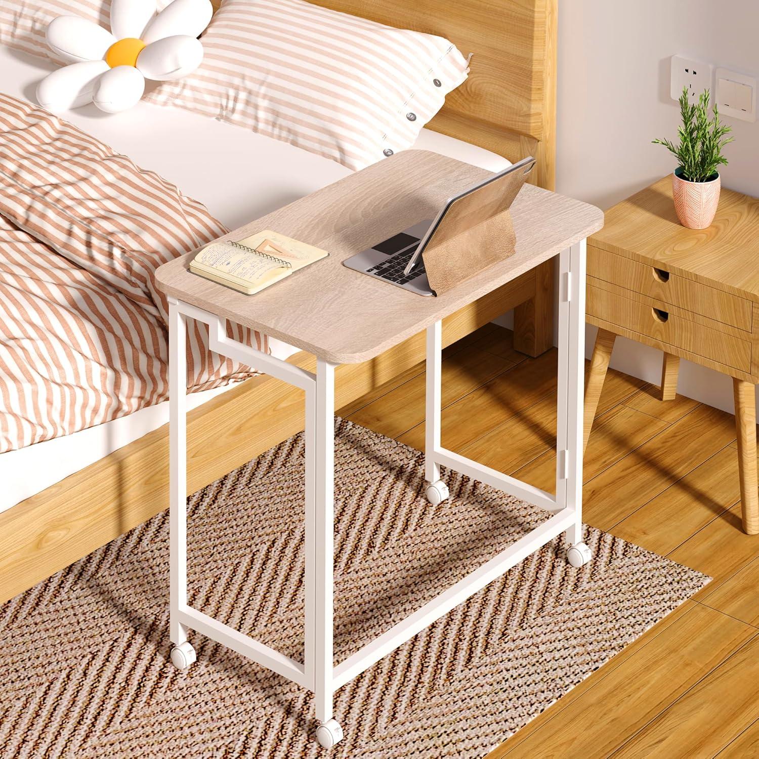 Escritorio Móvil Plegable 4NM 60 cm Natural y Blanco