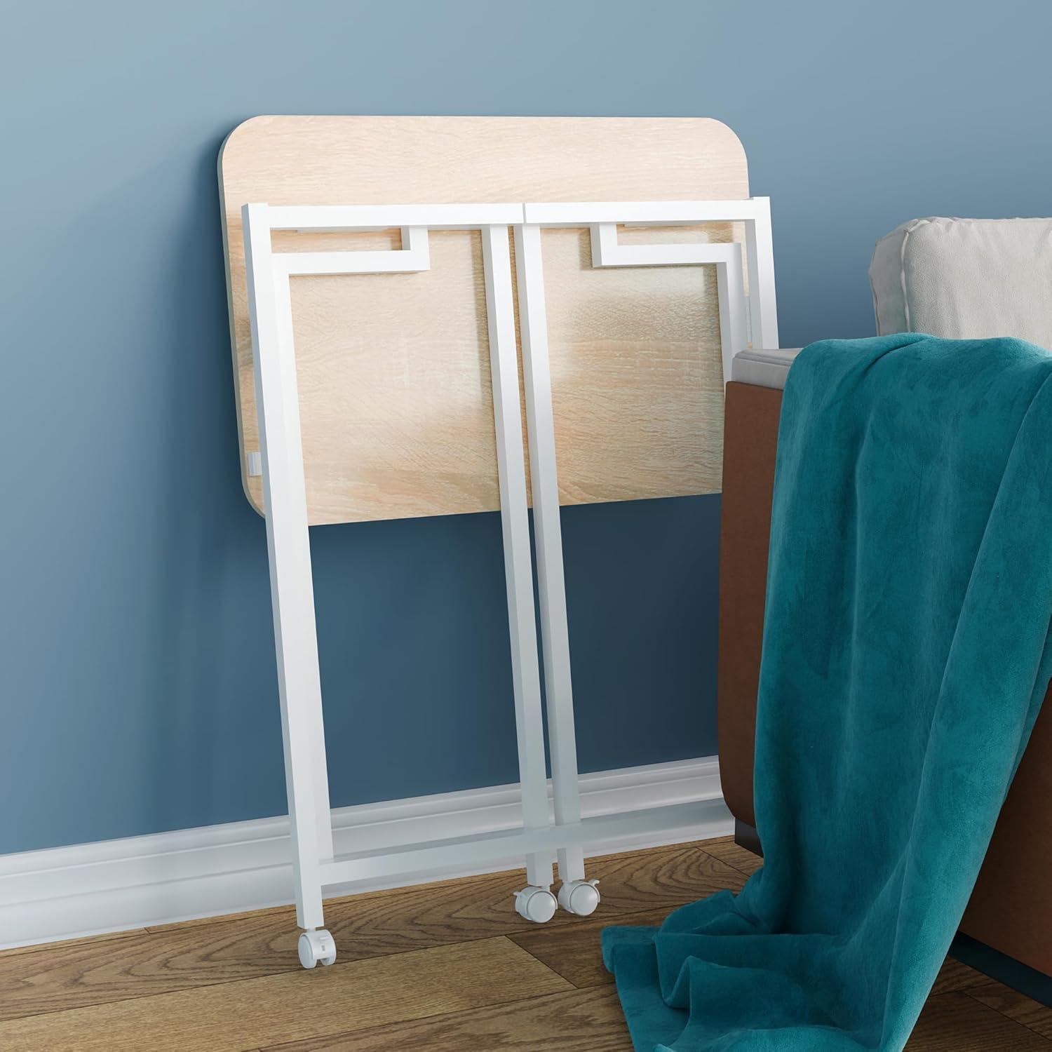 Escritorio Móvil Plegable 4NM 60 cm Natural y Blanco