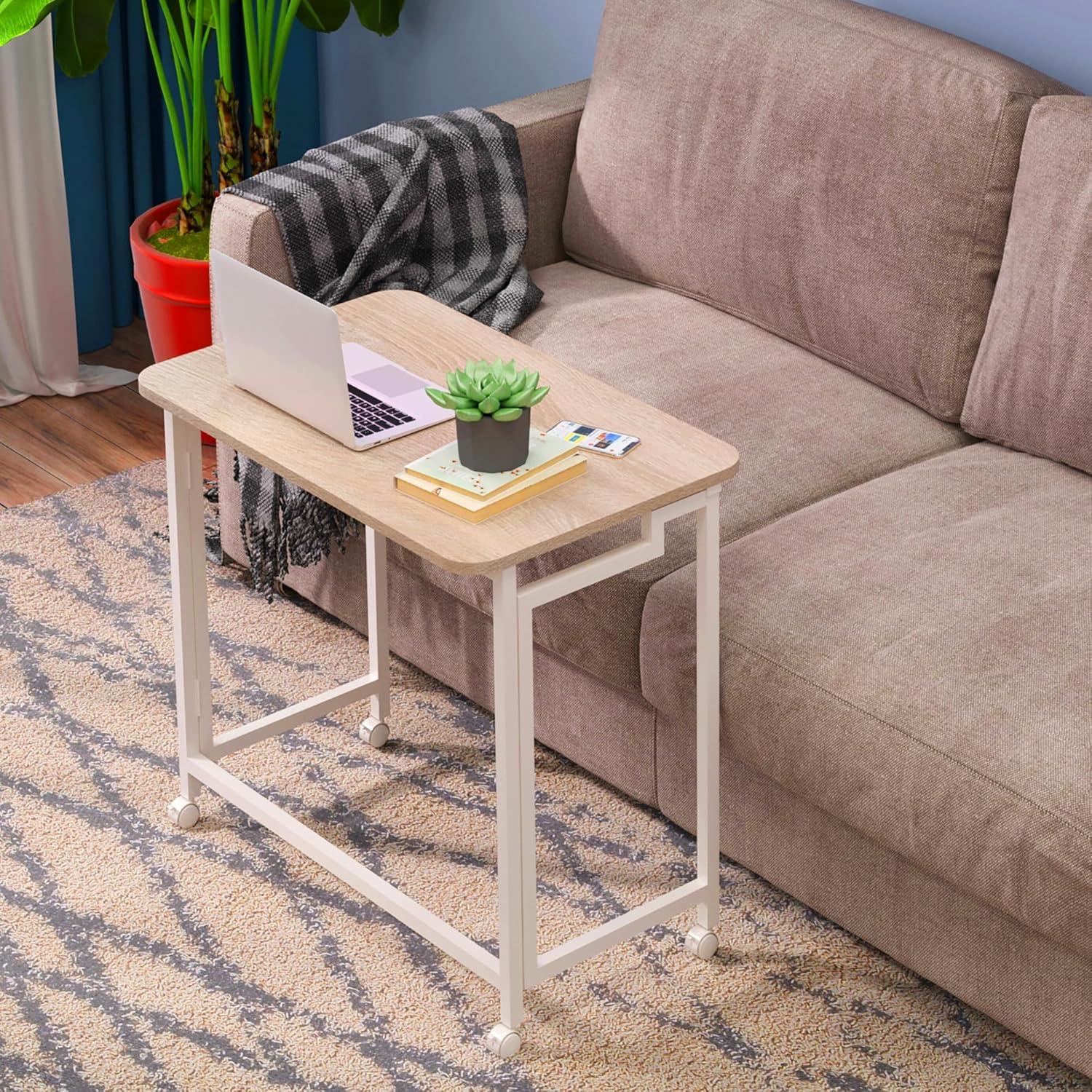 Escritorio Móvil Plegable 4NM 60 cm Natural y Blanco