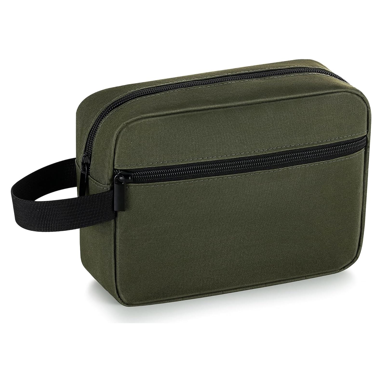 Bolsa de Aseo de Viaje Elviros Unisex Verde Militar 21x7x15 cm