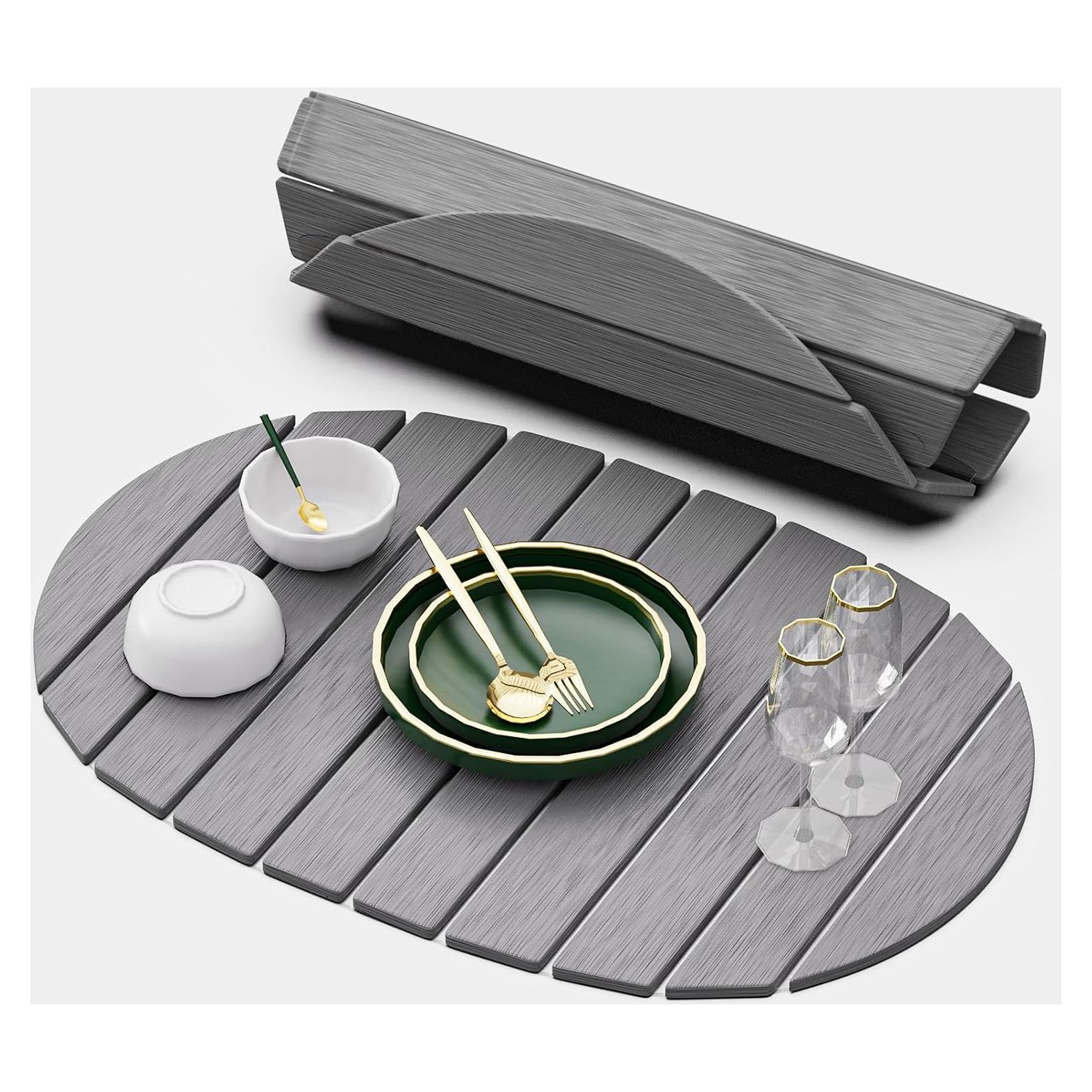 Alfombrilla de Secado de Piedra Diatomácea Julysky 58x39 cm Gris