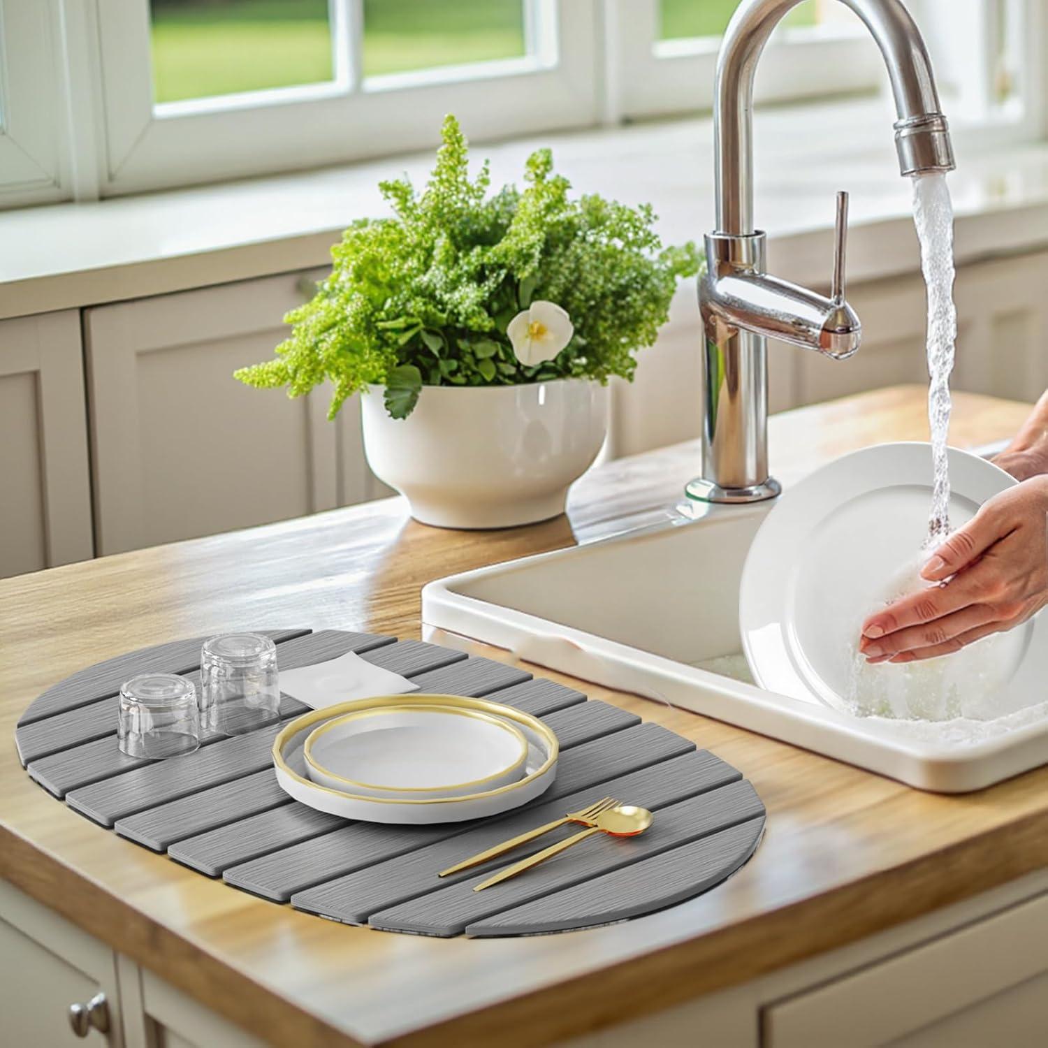 Alfombrilla de Secado de Piedra Diatomácea Julysky 58x39 cm Gris