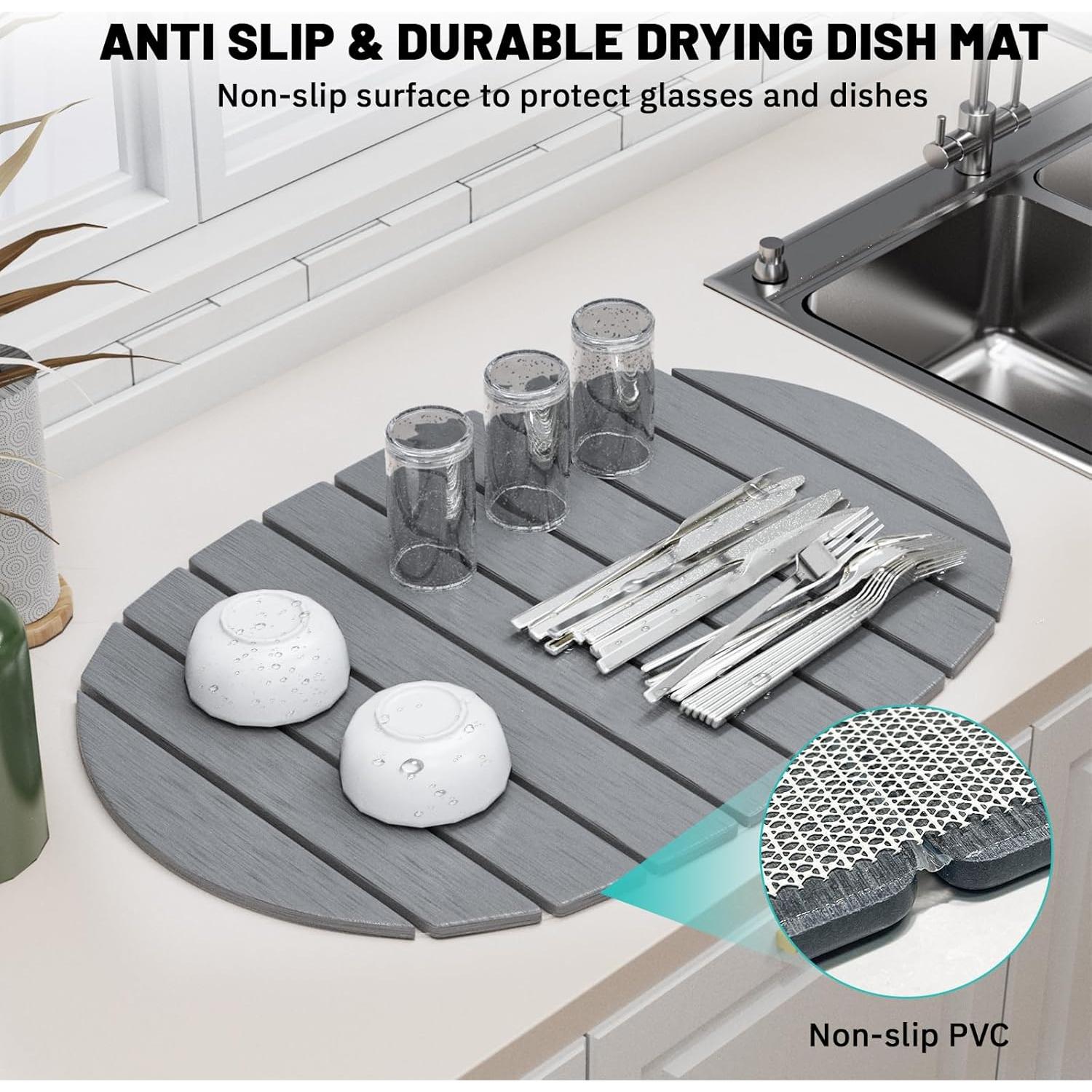 Alfombrilla de Secado de Piedra Diatomácea Julysky 58x39 cm Gris