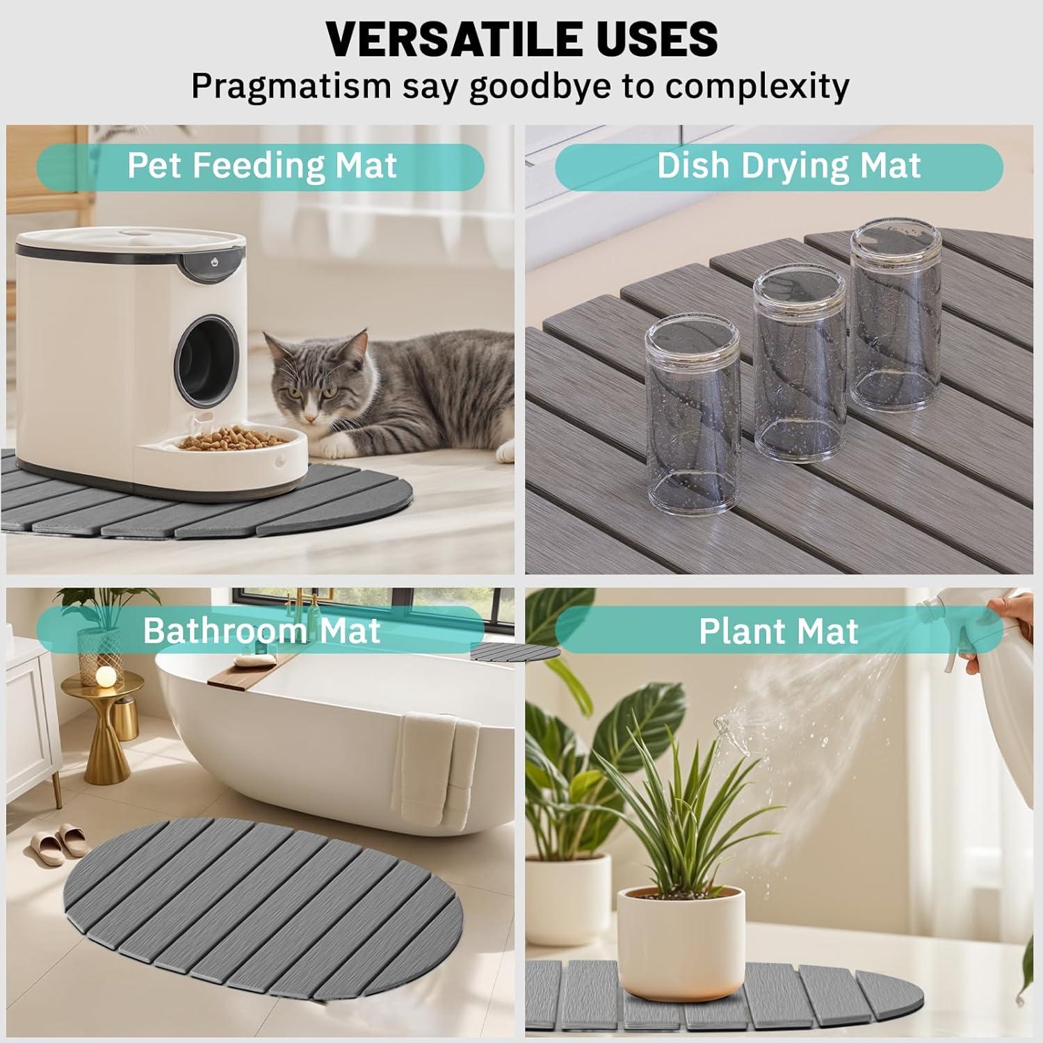 Alfombrilla de Secado de Piedra Diatomácea Julysky 58x39 cm Gris