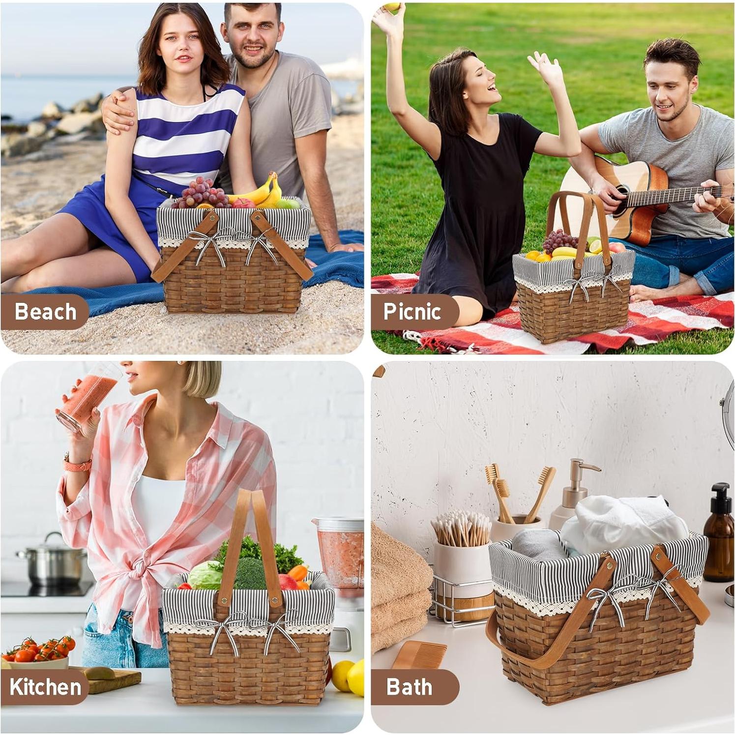 Cesta de Picnic con Asas G GOOD GAIN Gris 31x17.8x24.9 cm