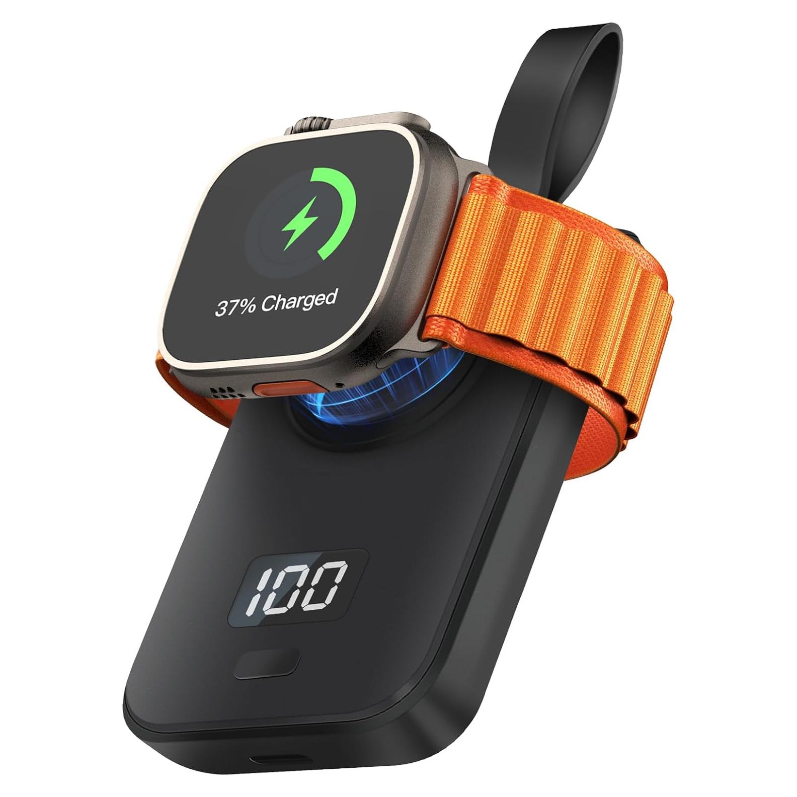 Cargador Portátil Inalámbrico Apple Watch 2500mAh Negro