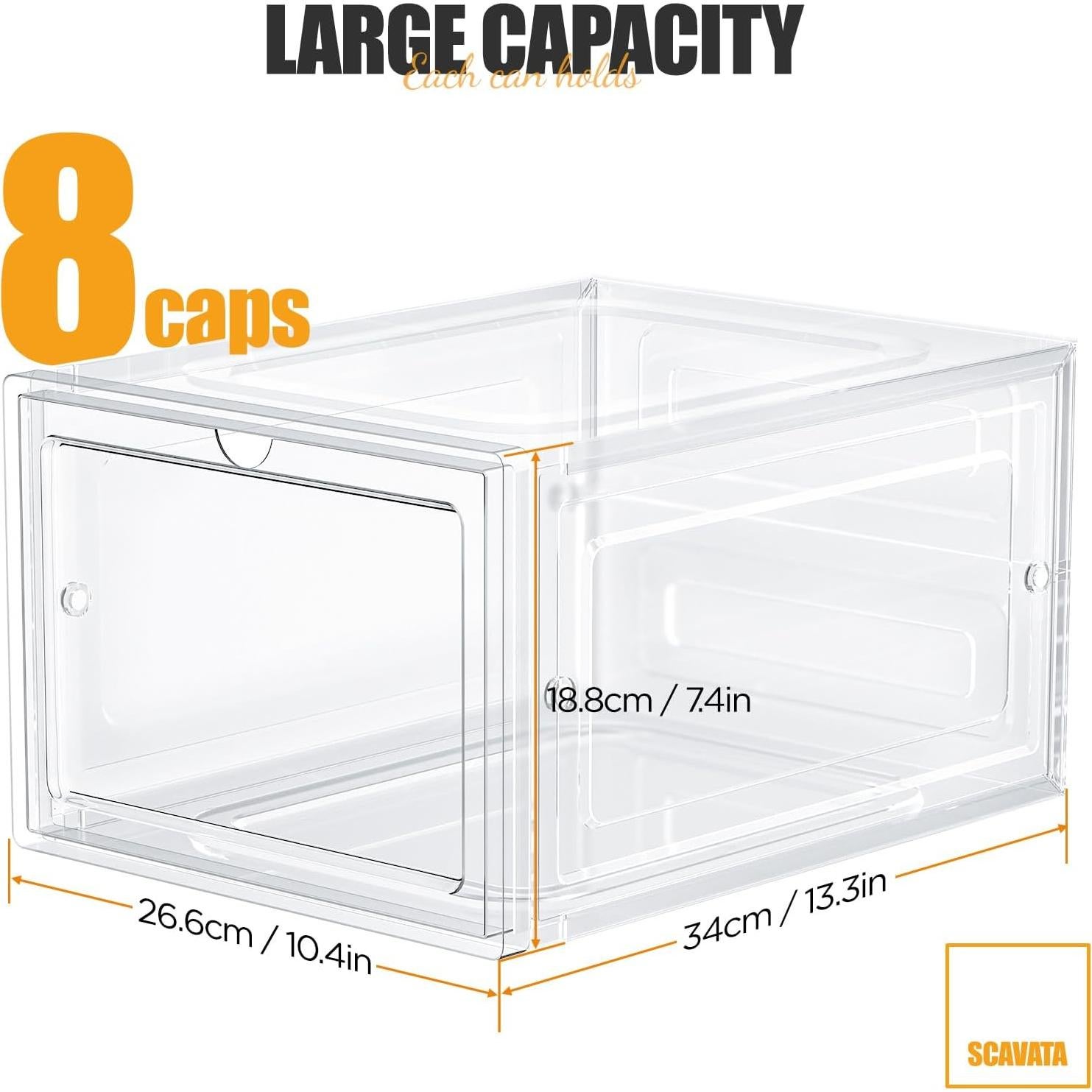 Caja Organizadora de Sombreros SCAVATA, 4 Paquete, Transparente