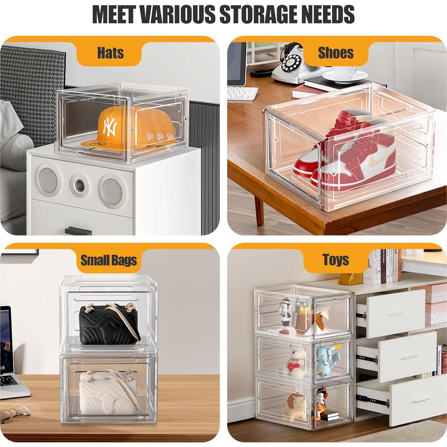 Caja Organizadora de Sombreros SCAVATA, 4 Paquete, Transparente