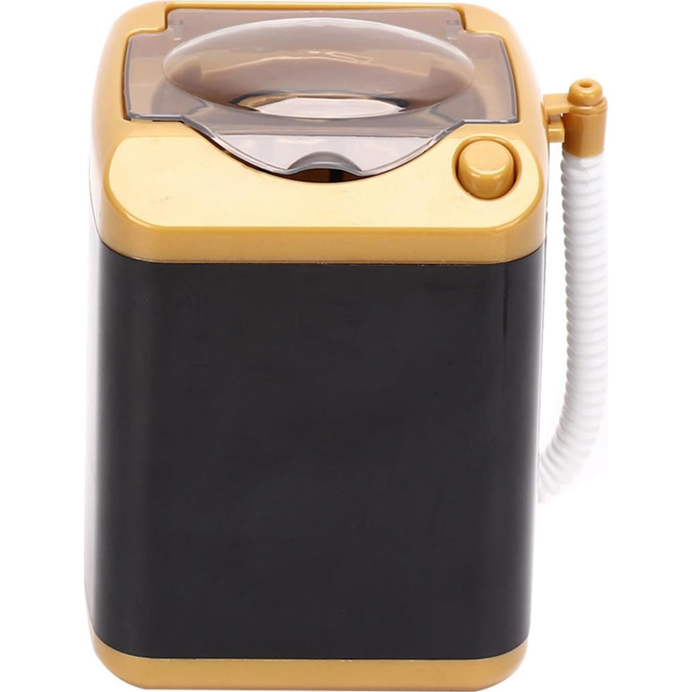 Electric Mini Washing Machine, Mini Simulation Washing Machine Cosmetic Tool Cleansing Machine Children Toy Gift, Gold