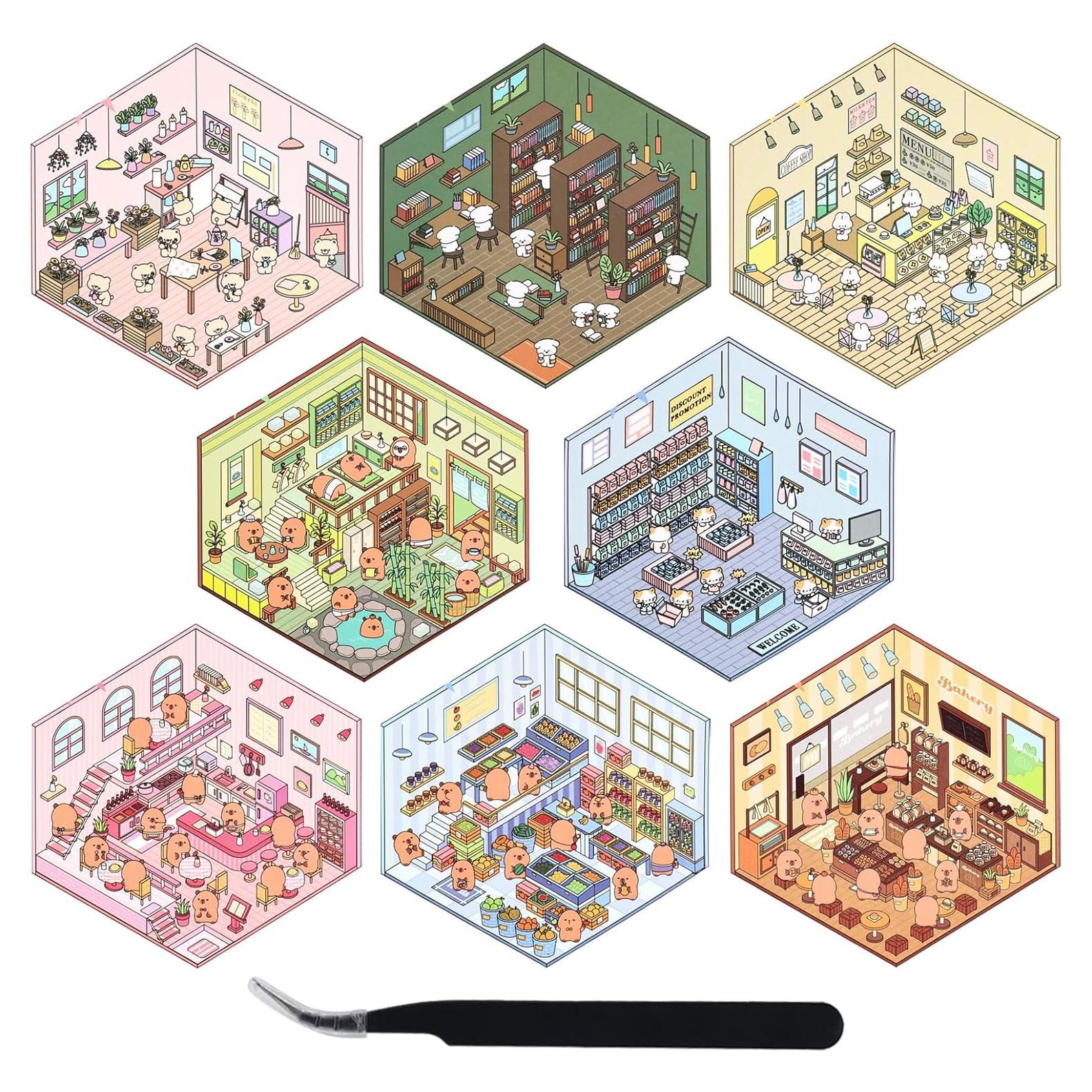 Set de 8 Pegatinas 3D ZLSPTK para Decoración DIY