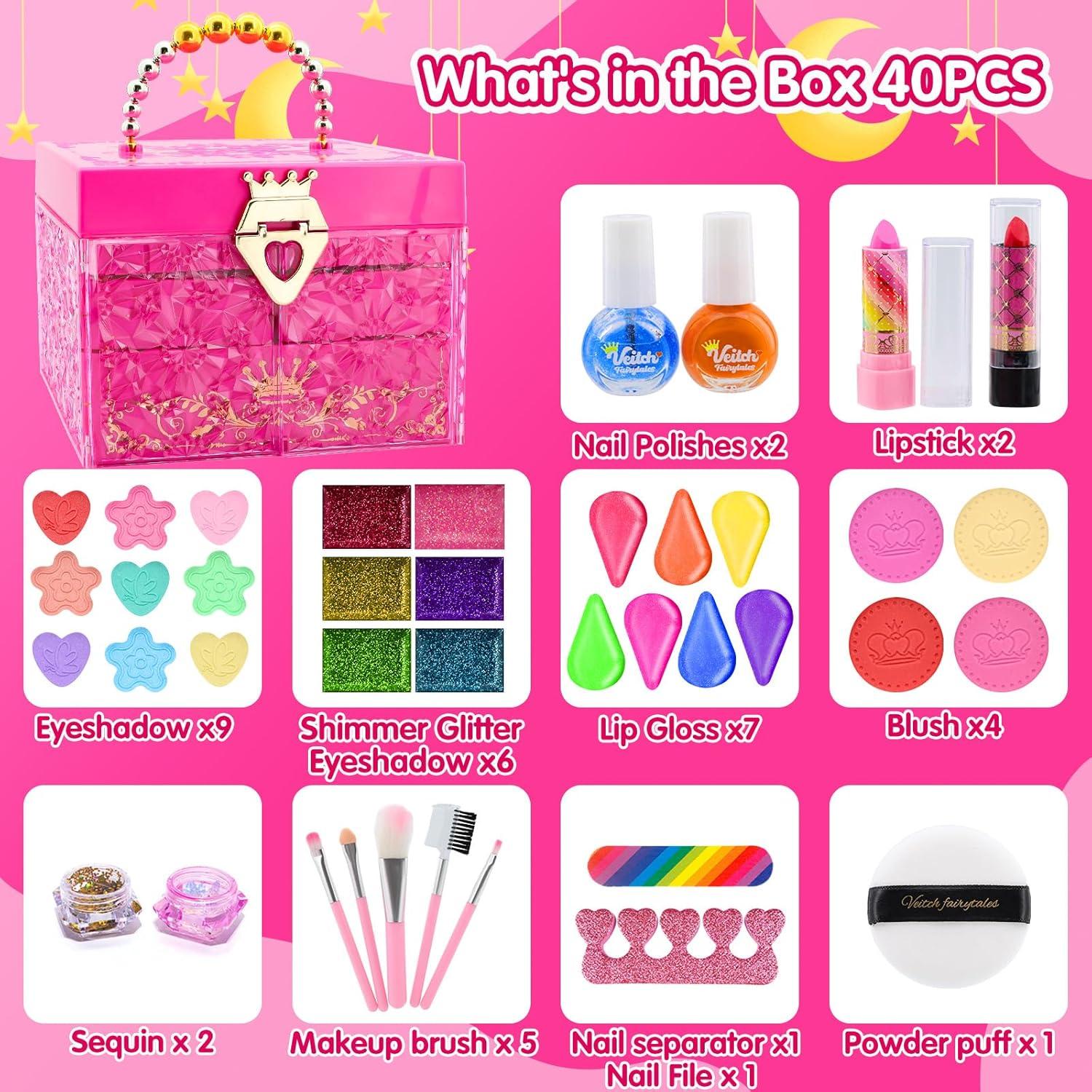 Juego de Maquillaje Lavable PLOOHT para Niñas 5 a 8 Años