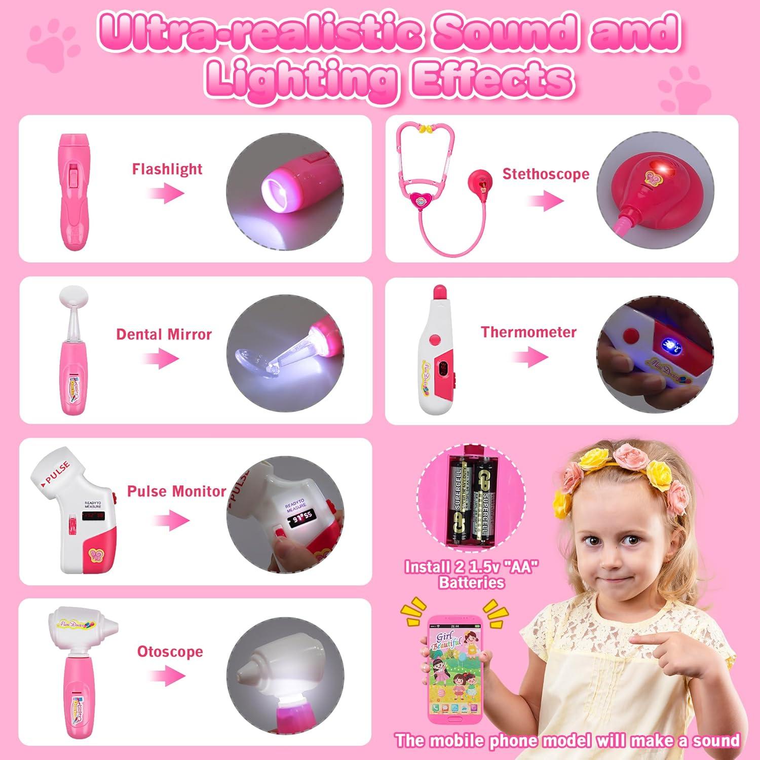 Kit de Doctor de Mascotas MR.TN 33 Piezas para Niños 3-8 Años