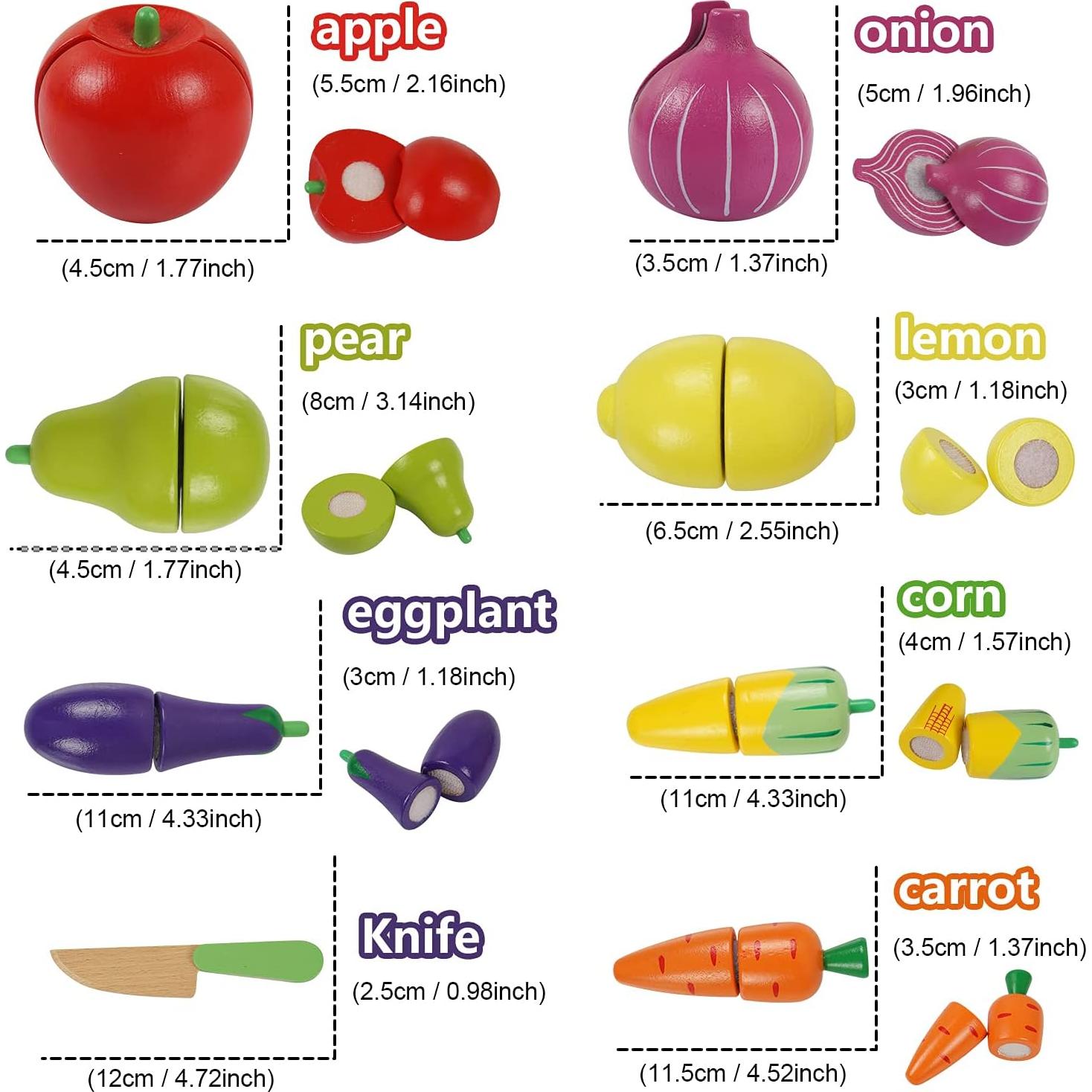 Juego de Cocina de Madera Sundaymot 23 Piezas para Niños