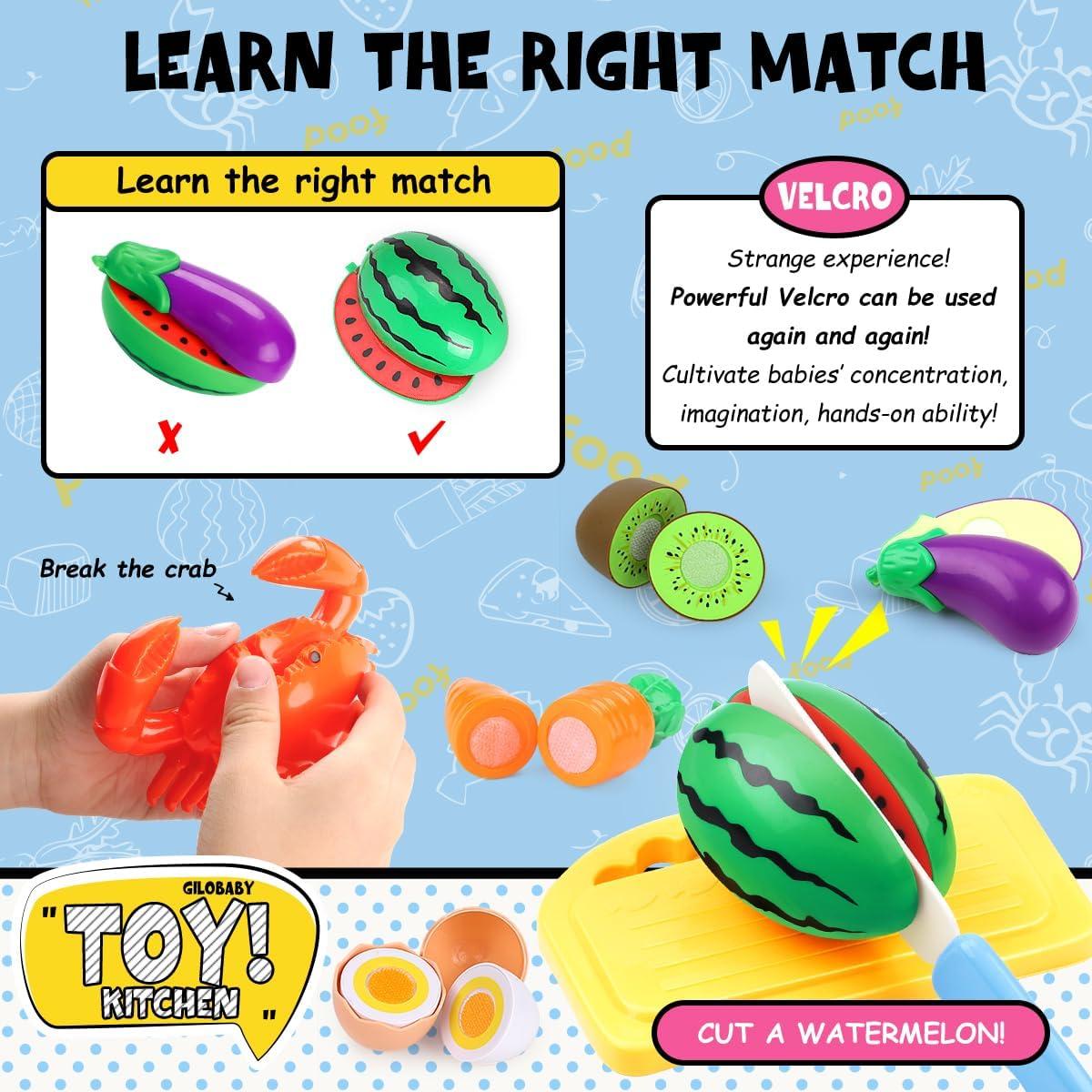 Juego de Cocina de Juguete GILOBABY Rosa con Utensilios