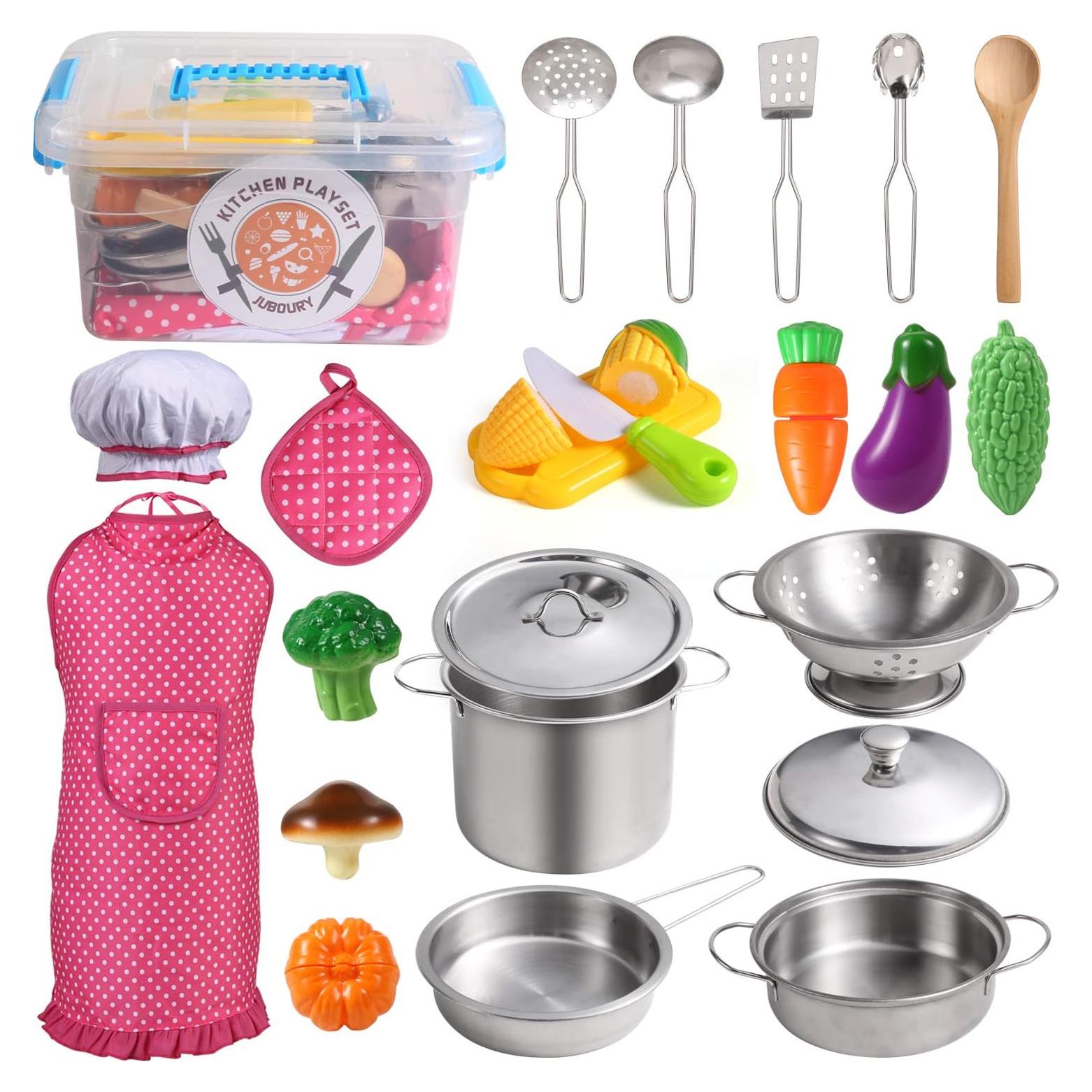 Juego de Cocina Juboury 23 Piezas para Niños Chef