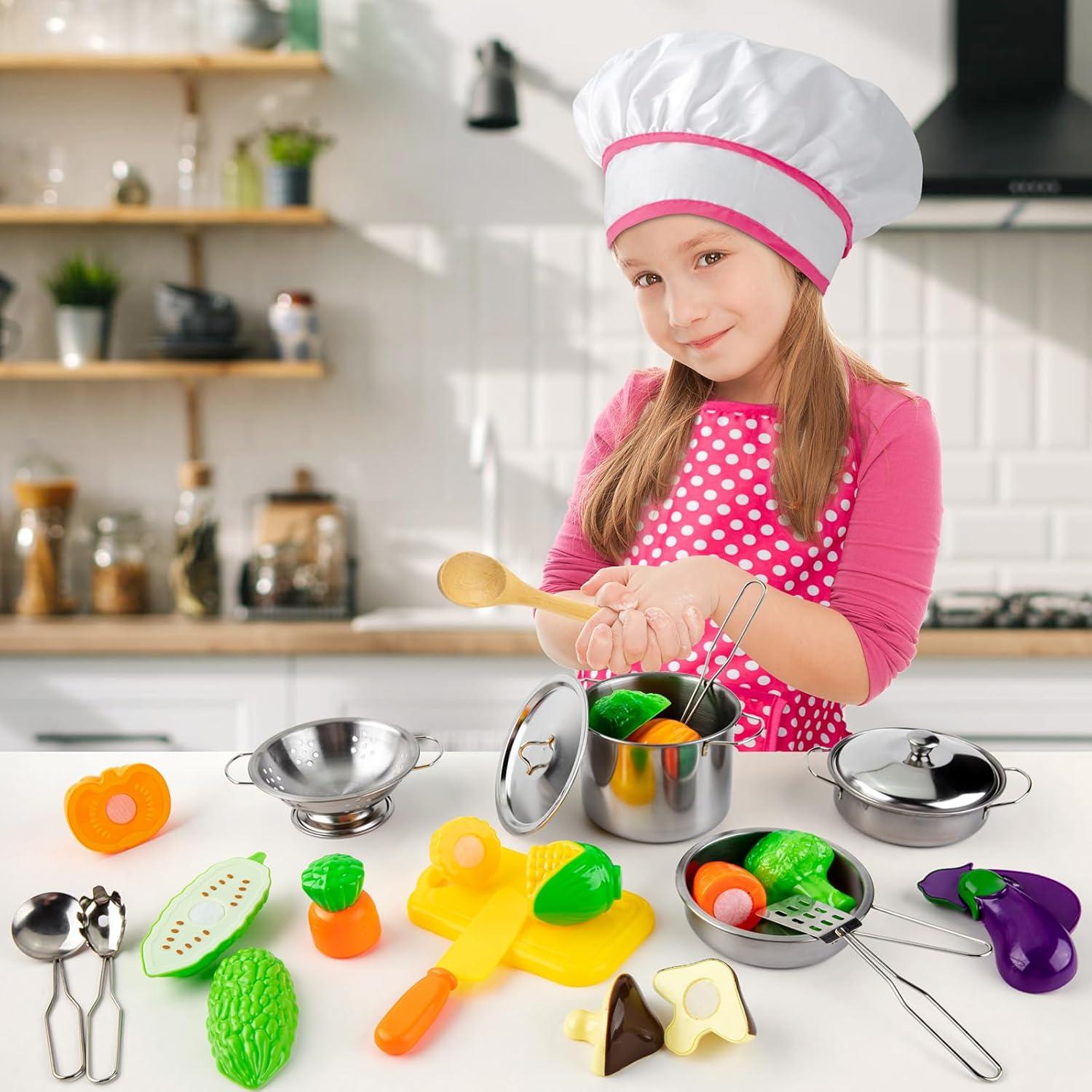 Juego de Cocina Juboury 23 Piezas para Niños Chef