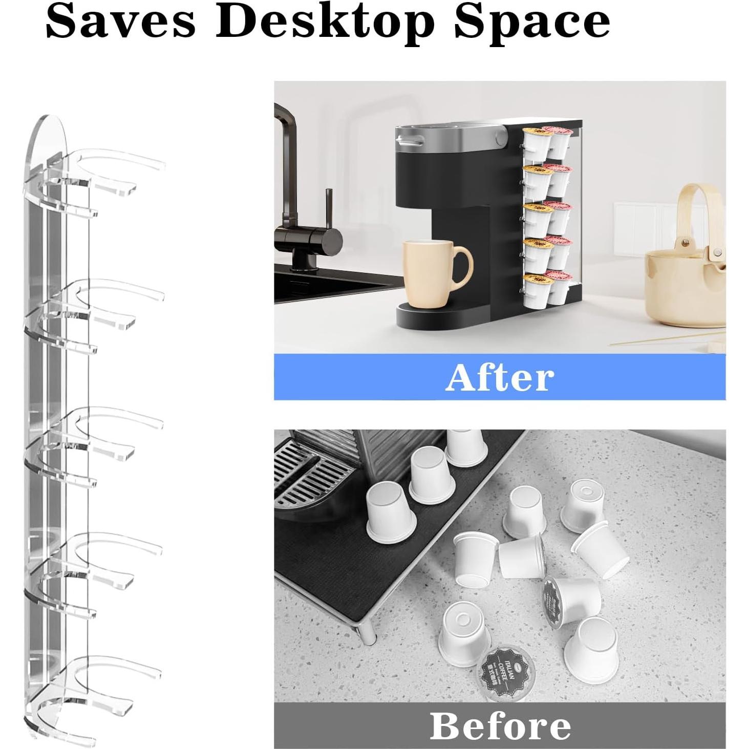 Soporte de Cápsulas de Café Acrílico NiHome para Keurig - 20 Tazas