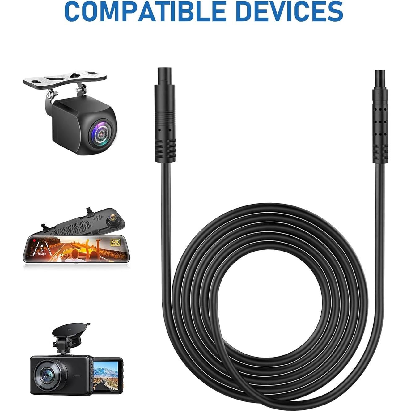 Cable de Extensión para Cámara de Respaldo YQMAJIM 1.52m 4 Pines Cobre Blindado