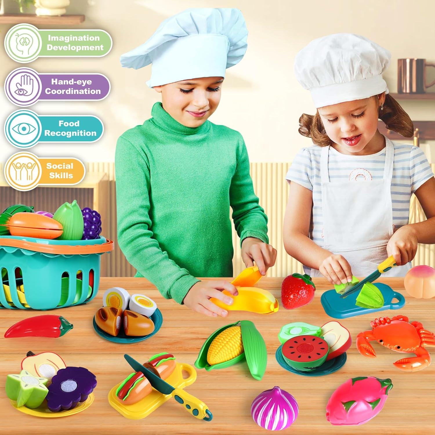 Juego de Comida de 100 Piezas para Niños - Juguete de Cocina
