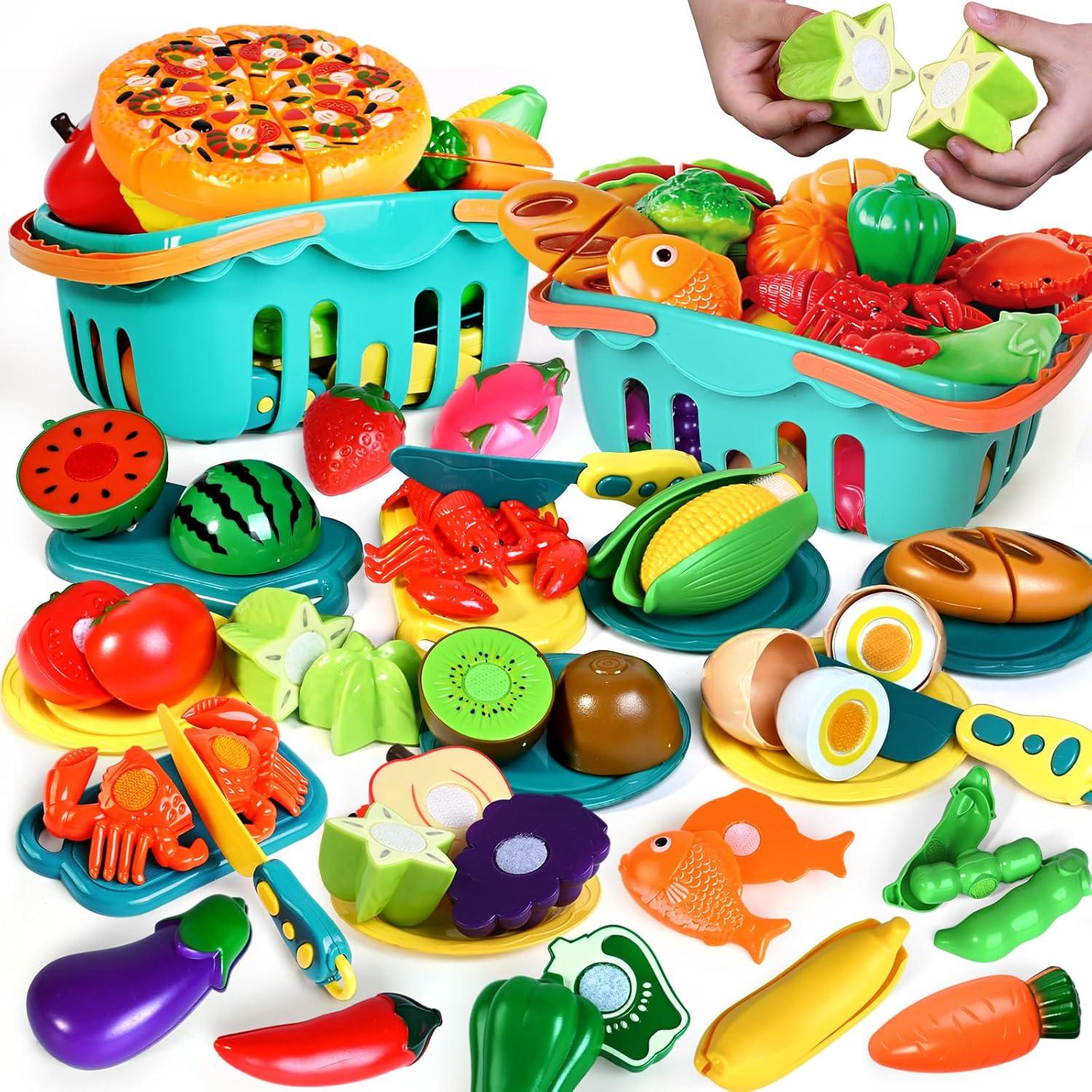 Juego de Comida de 100 Piezas para Niños - Juguete de Cocina