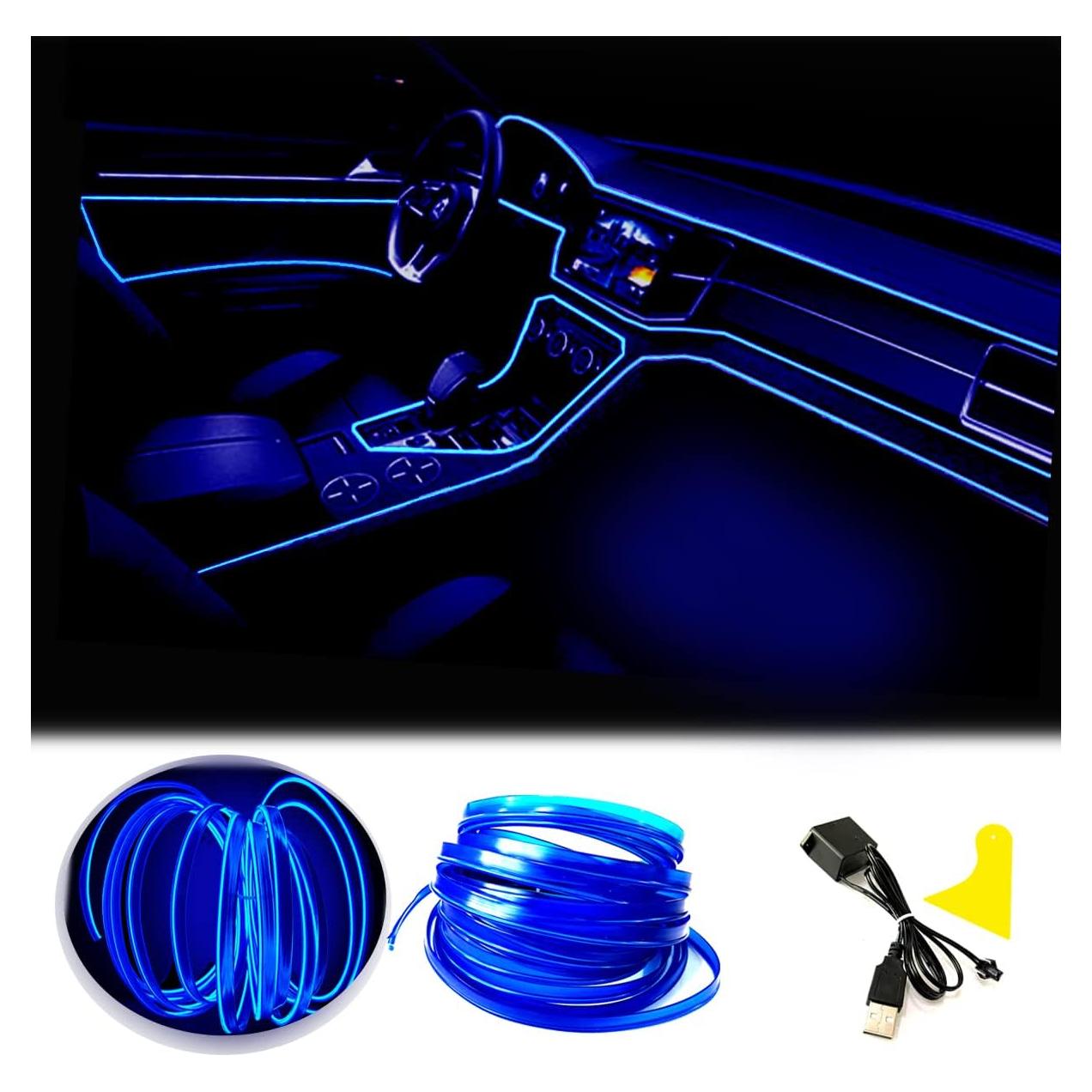 Cable LED Automotriz Maxlaxer 2M USB Azul Flexible