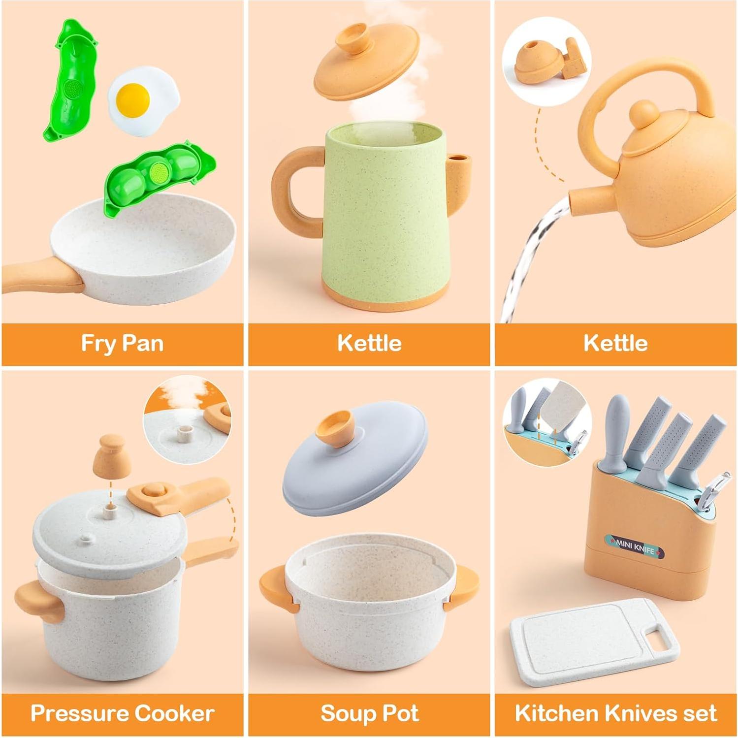 Conjunto de Juguetes de Cocina Kouway 42 Piezas Ecológico