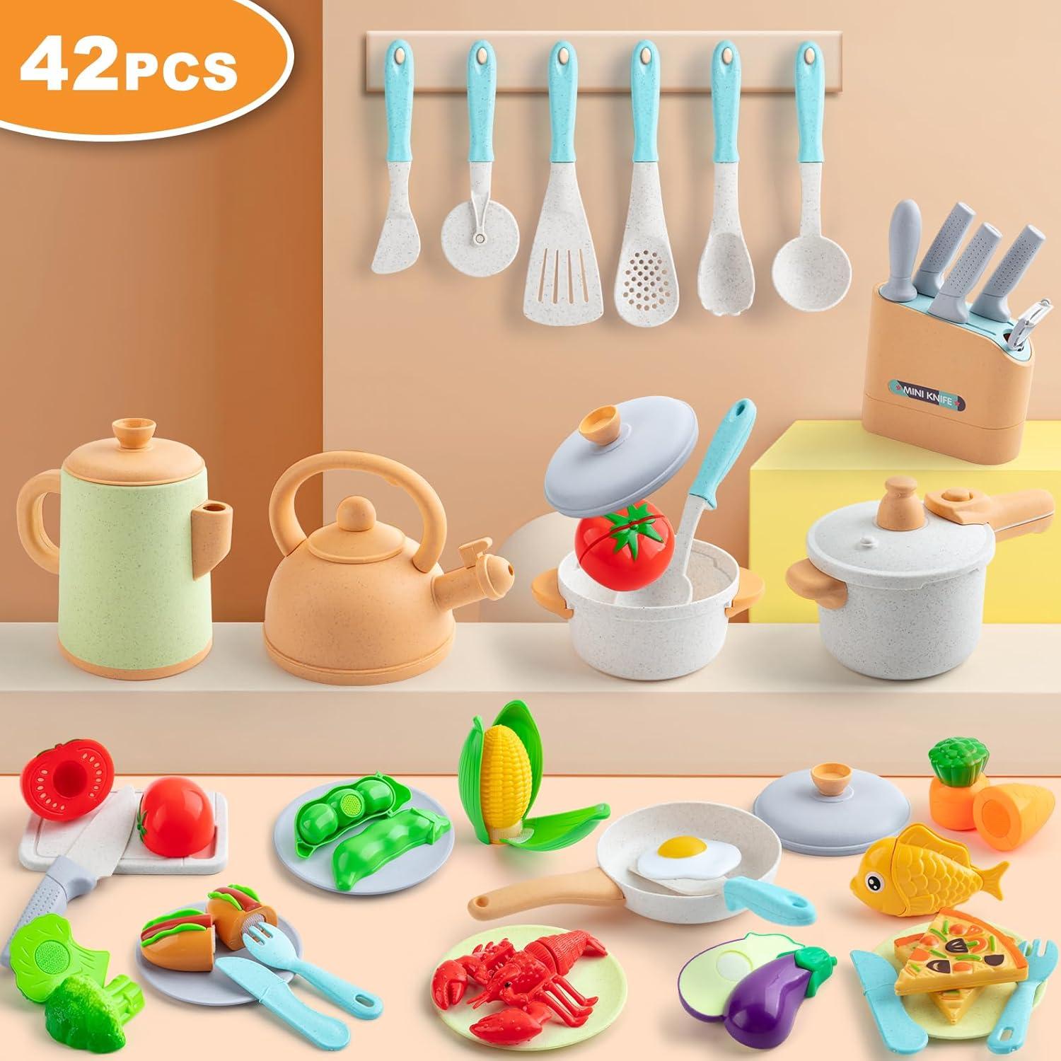 Conjunto de Juguetes de Cocina Kouway 42 Piezas Ecológico