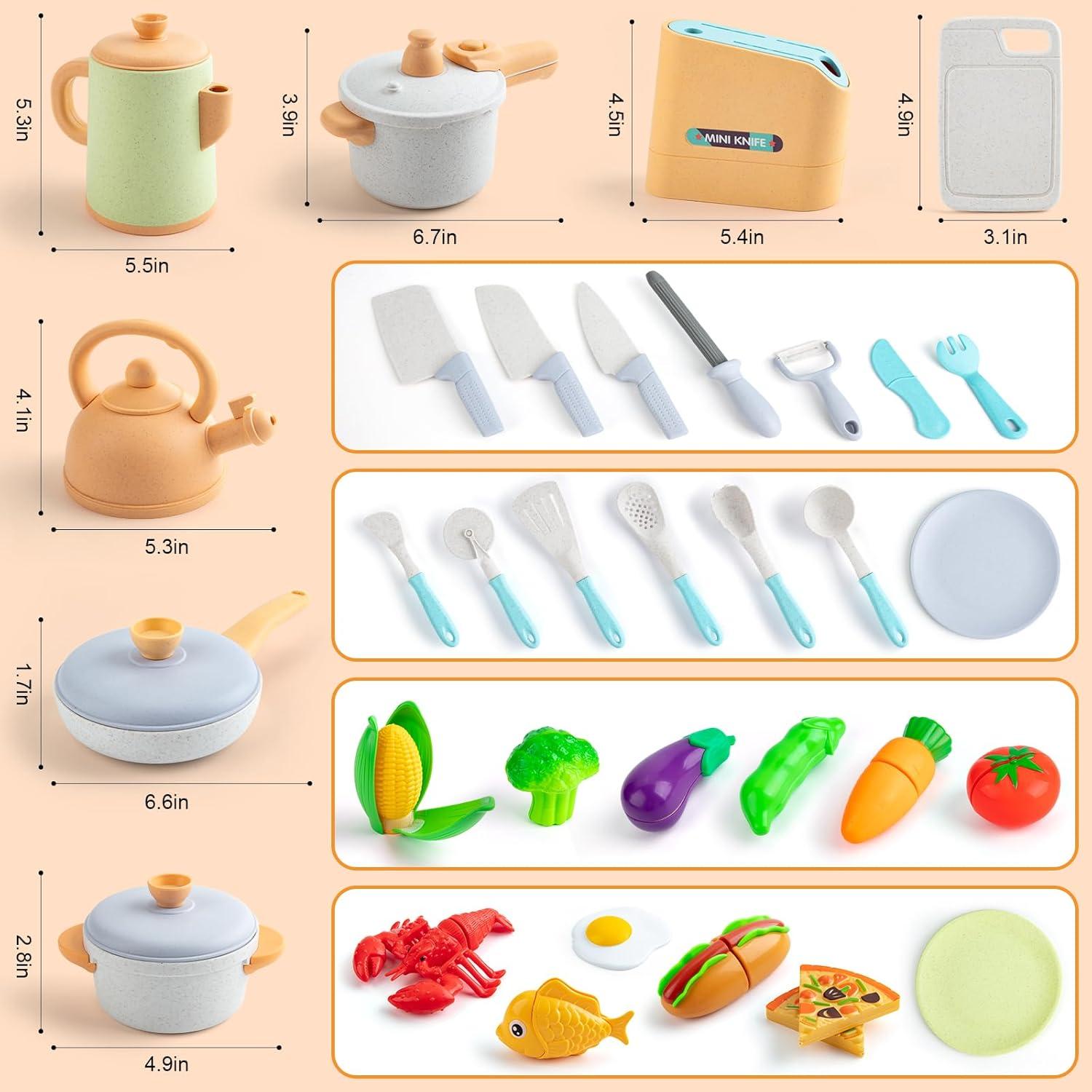 Conjunto de Juguetes de Cocina Kouway 42 Piezas Ecológico