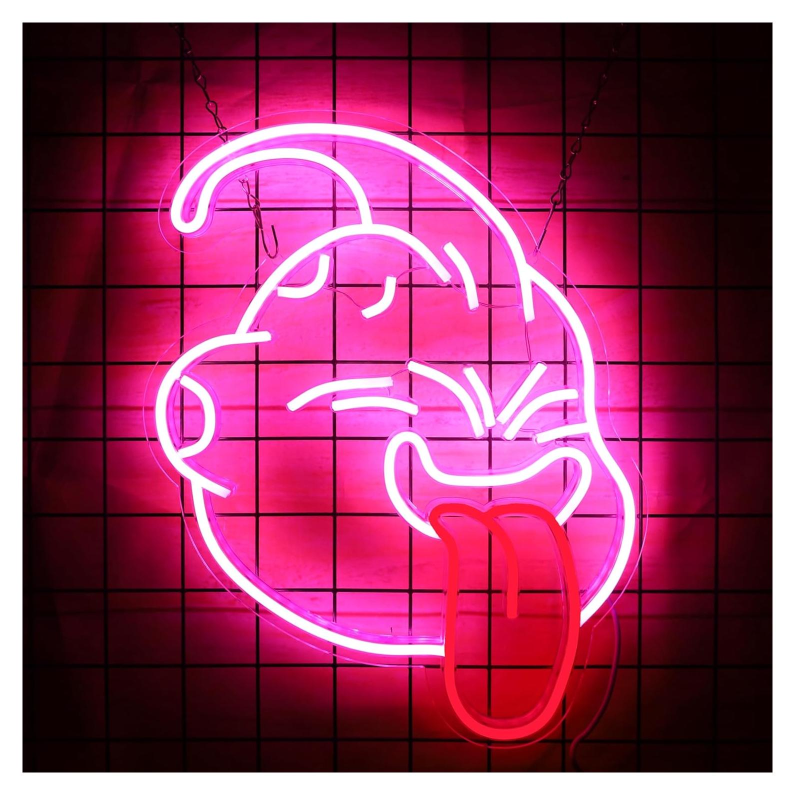 Luz de Neón LED Majin Buu Rosa para Decoración de Pared