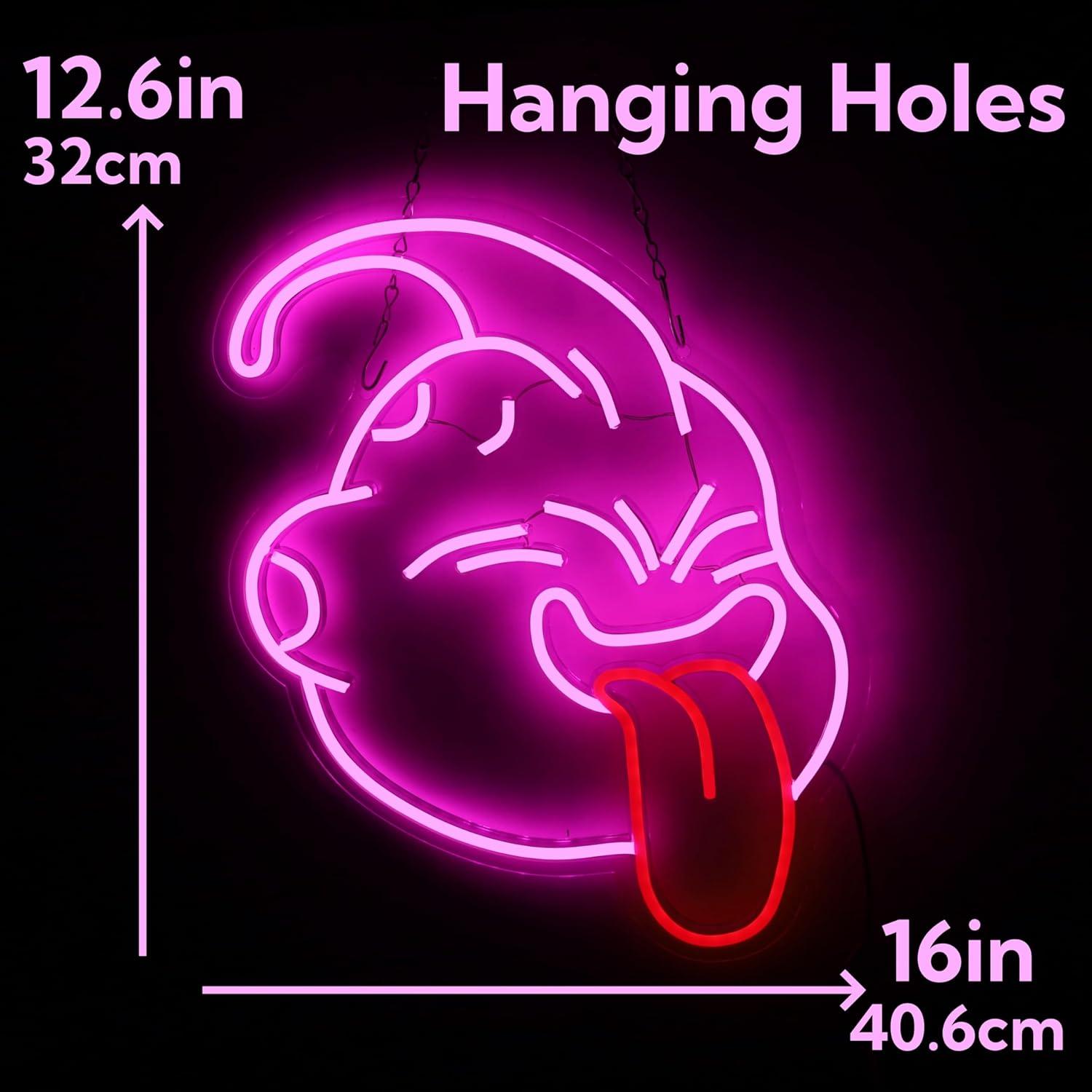 Luz de Neón LED Majin Buu Rosa para Decoración de Pared