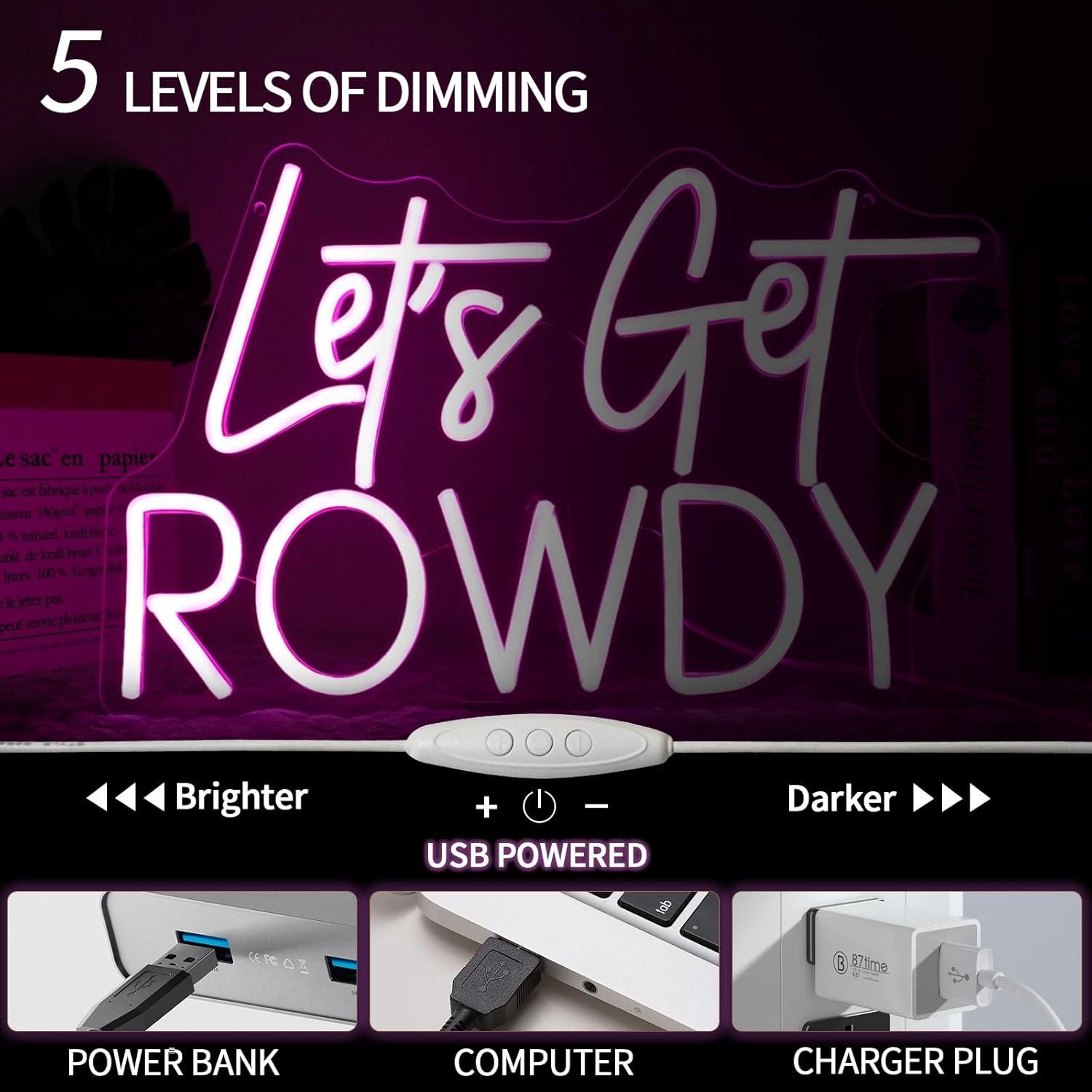 Letrero de neón LED Dimmable Runalosa 39.9 cm Rosa