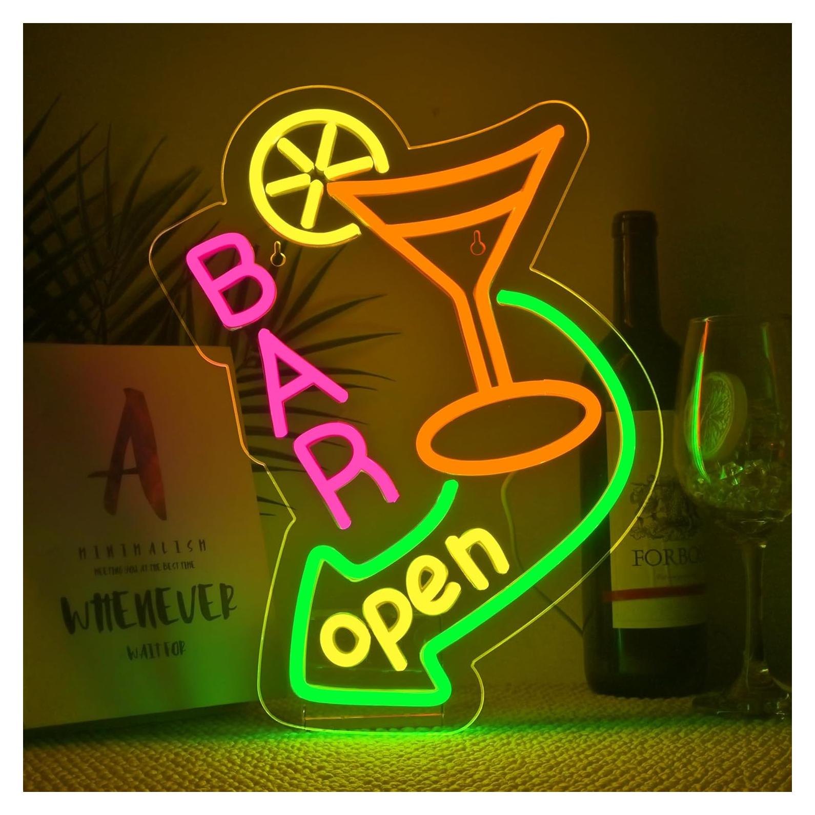 Cartel de Neón LED Abierto NOSUN 35.5x20.3cm Decoración