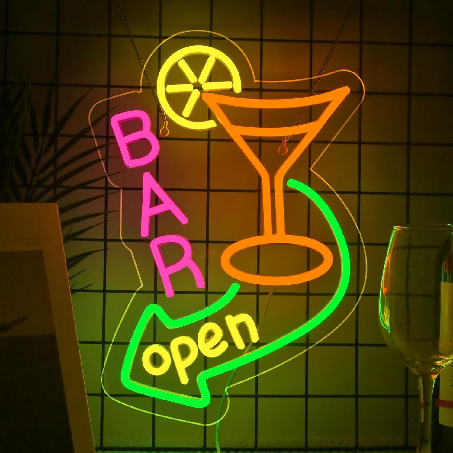 Cartel de Neón LED Abierto NOSUN 35.5x20.3cm Decoración